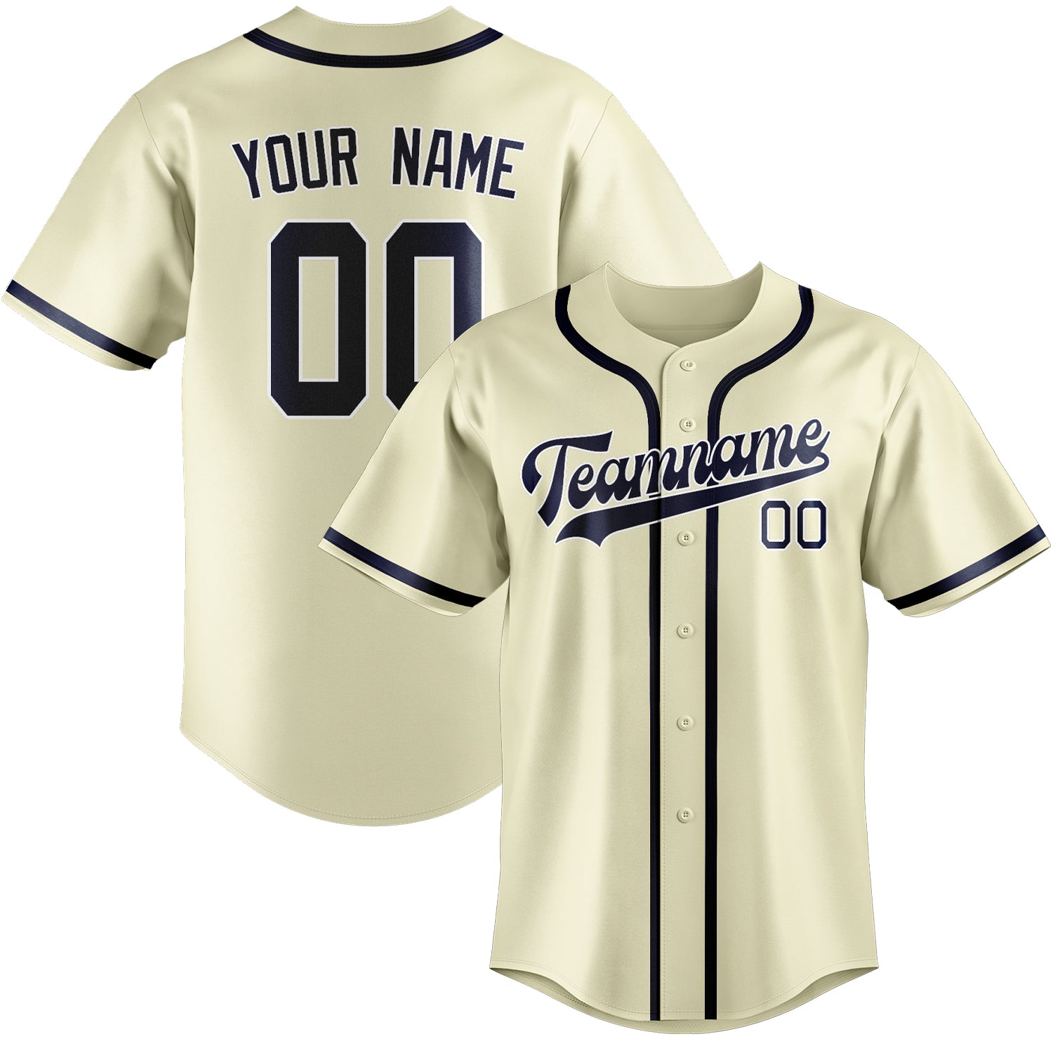 Custom Cream Blue Baseball Jersey