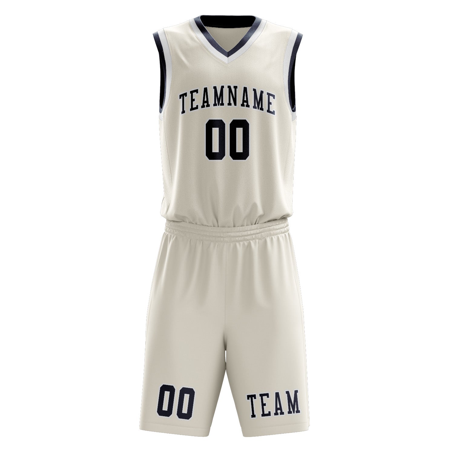 Custom Cream Blue Basketball Set