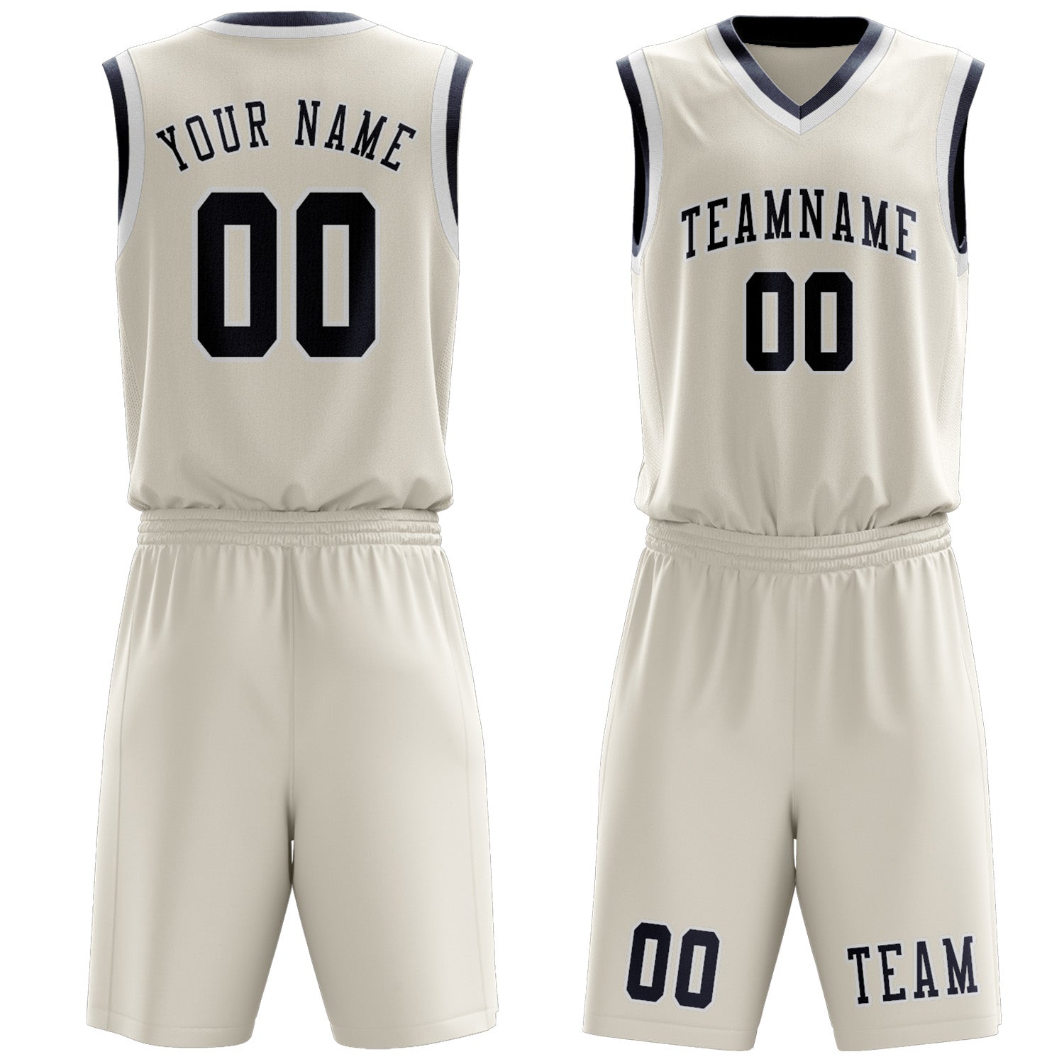 Custom Cream Blue Basketball Set