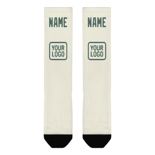Custom Cream Blue Green Knee-High Sock