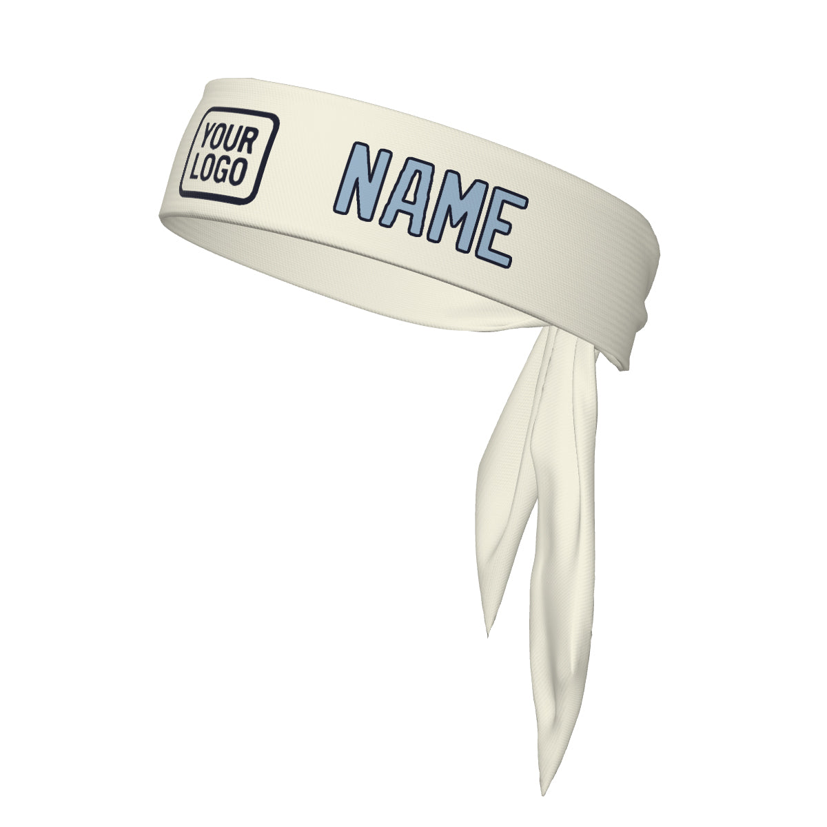 Custom Cream Light Blue Headband