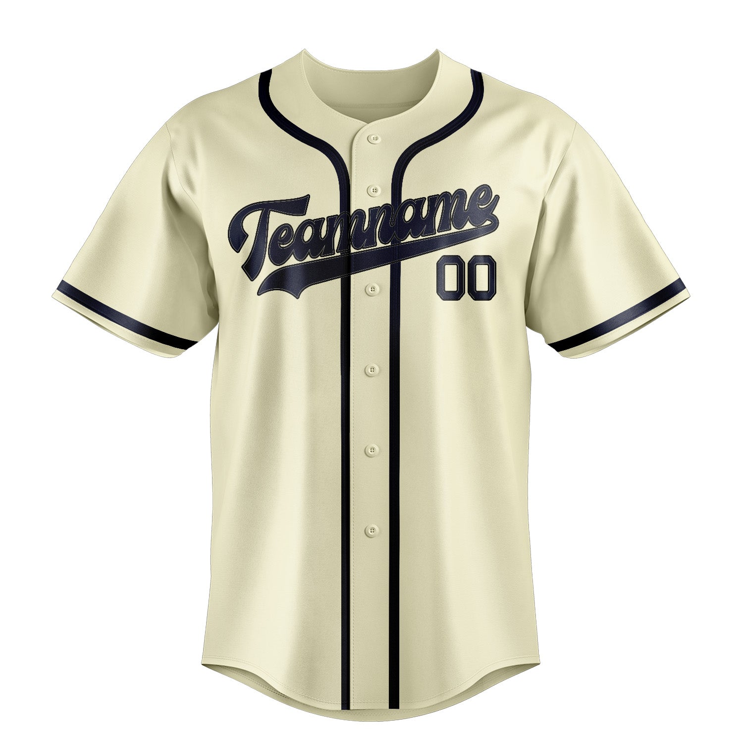 Custom Cream Navy Baseball Jersey