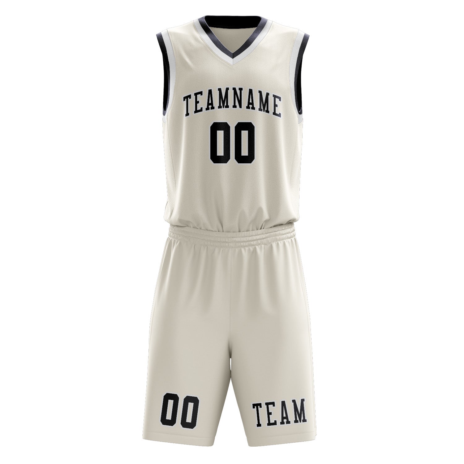 Custom Cream Navy Basketball Set