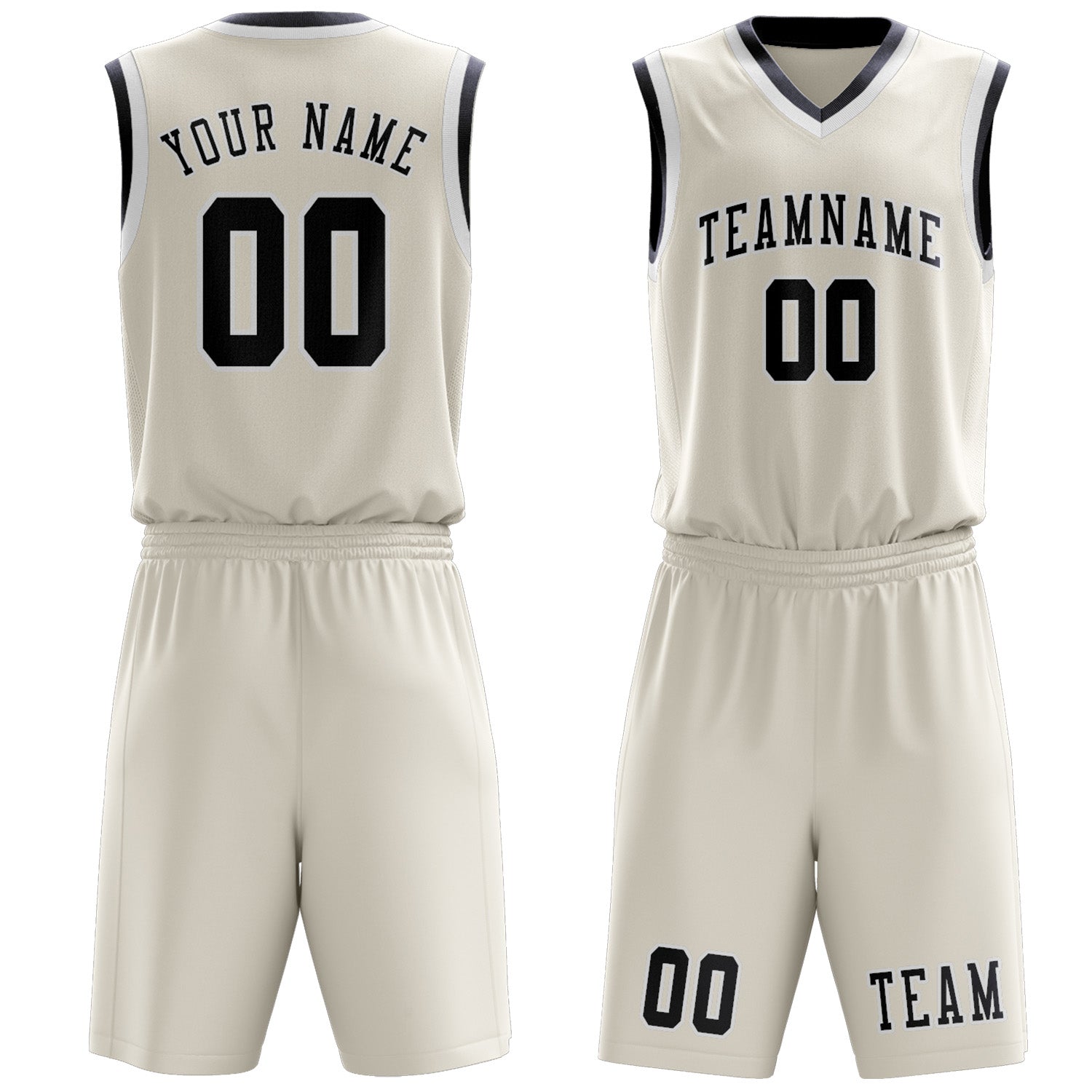 Custom Cream Navy Basketball Set