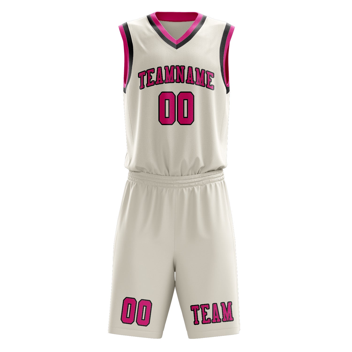 Custom Cream Pink Basketball Set