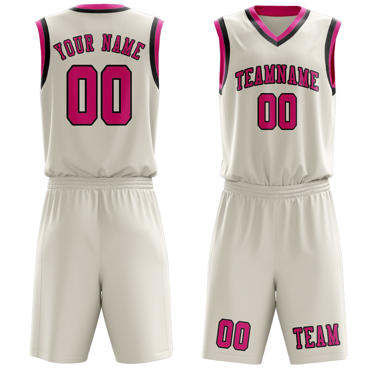 Custom Cream Pink Basketball Set