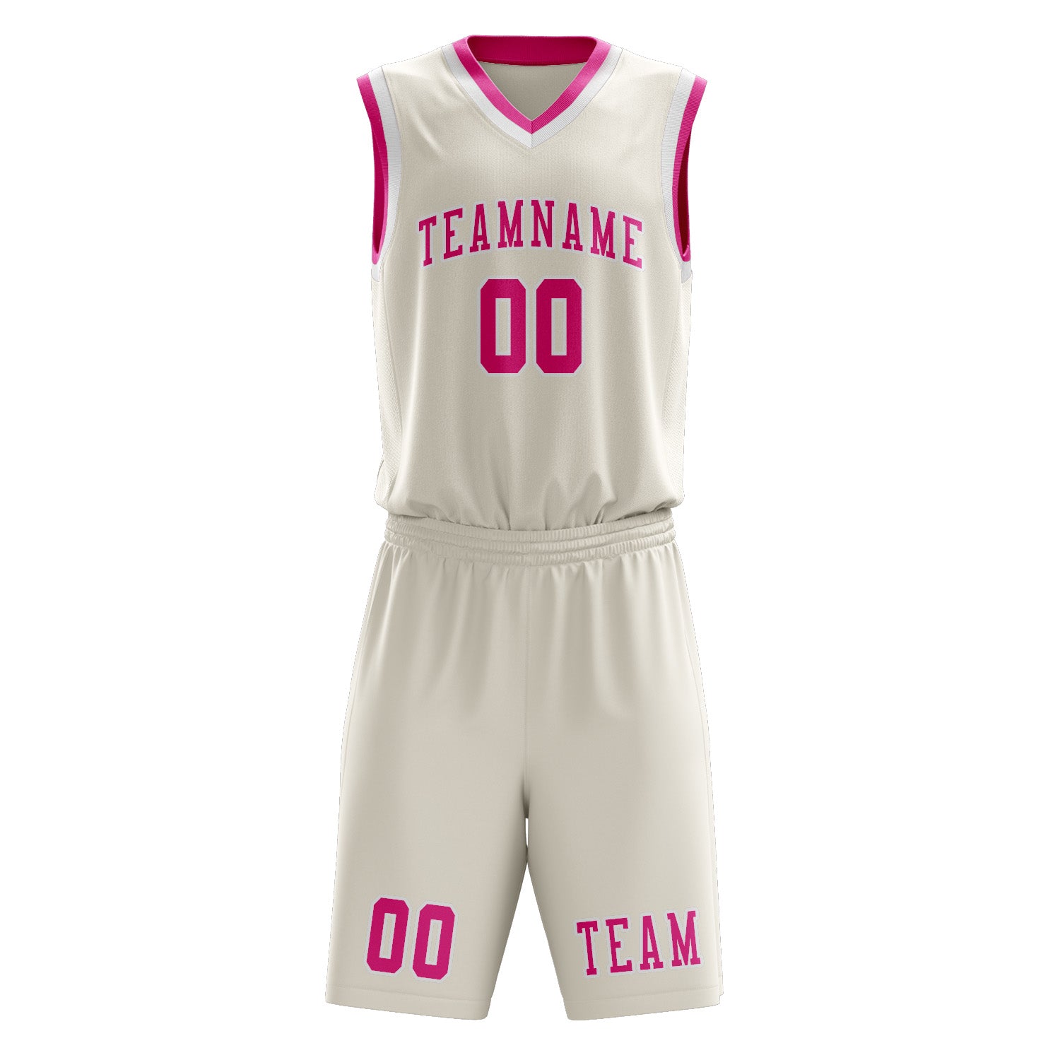 Custom Cream Pink Basketball Set