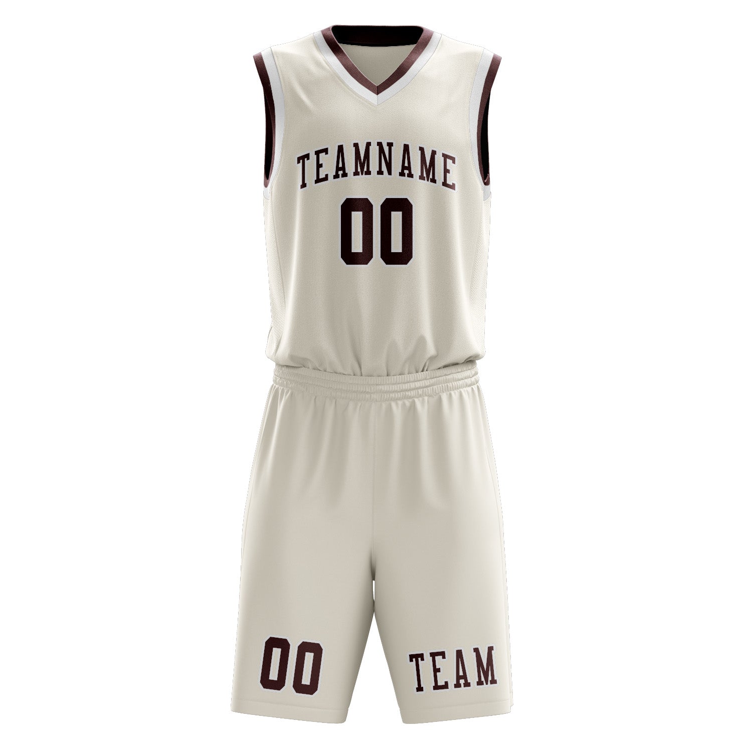 Custom Cream Crimson Red Basketball Set