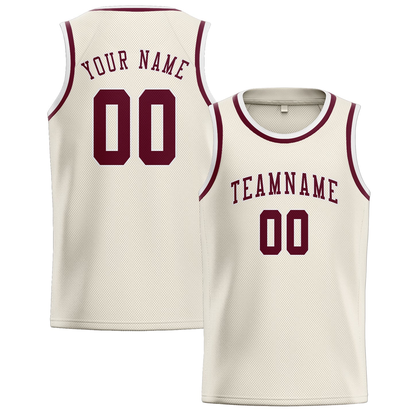 Custom Cream Crimson Red Basketball Jersey