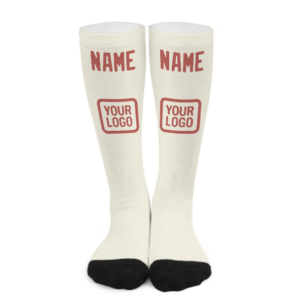 Custom Cream Copper Rose Knee-High Sock