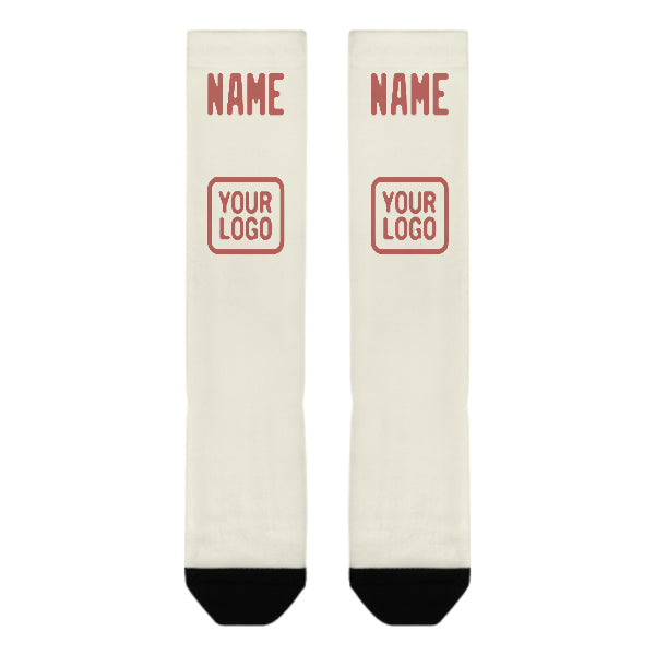 Custom Cream Copper Rose Knee-High Sock