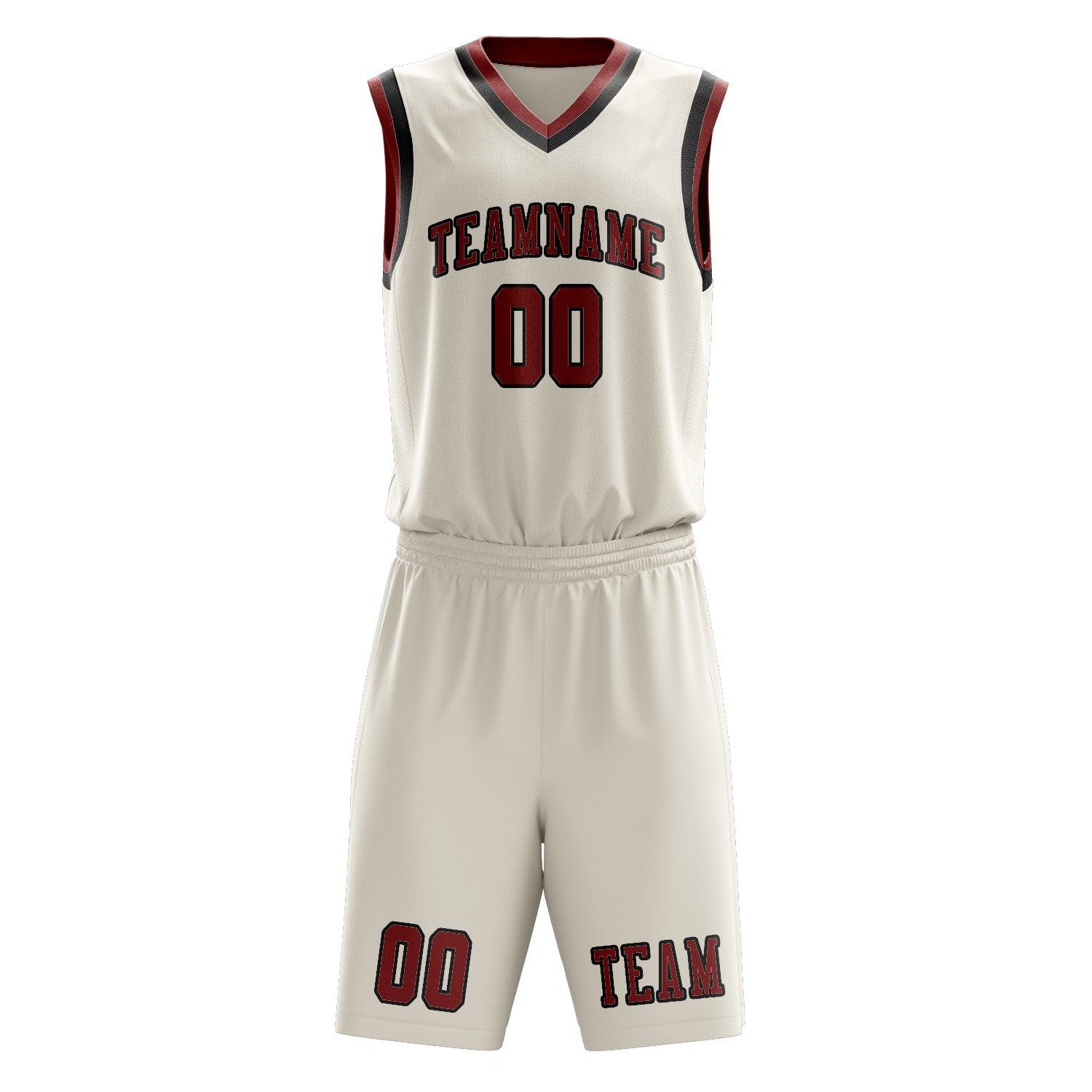 Custom Cream Coral Red Basketball Set