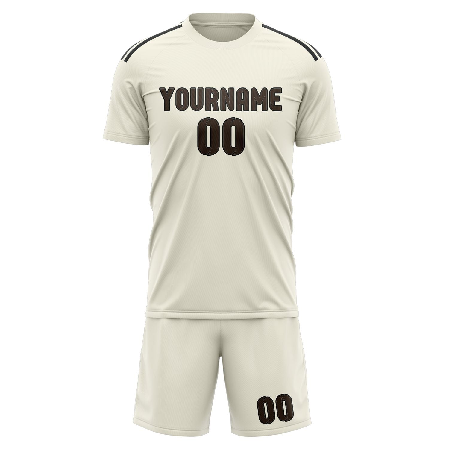 Custom Cream Brown Soccer Set