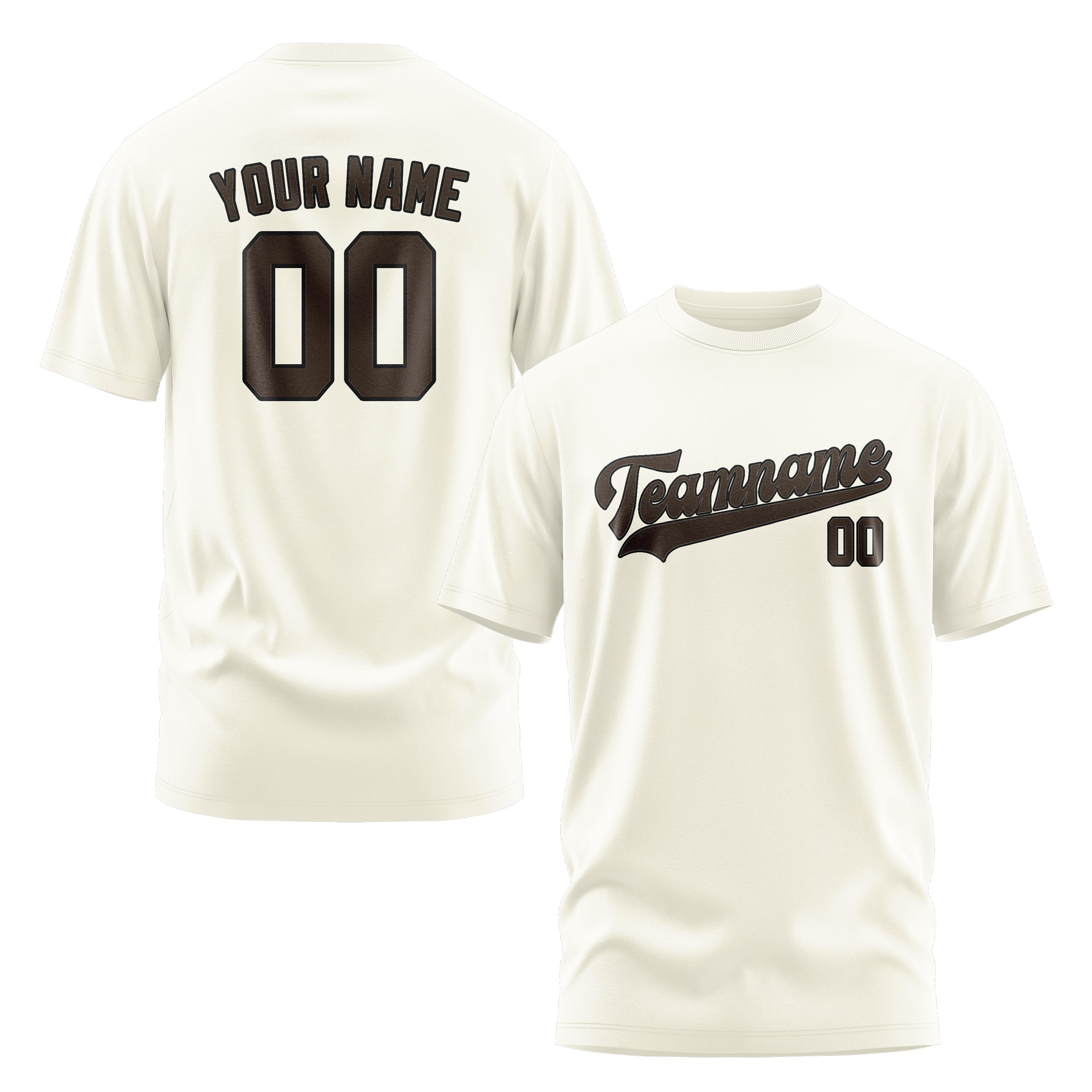 Custom Cream Brown T-Shirt