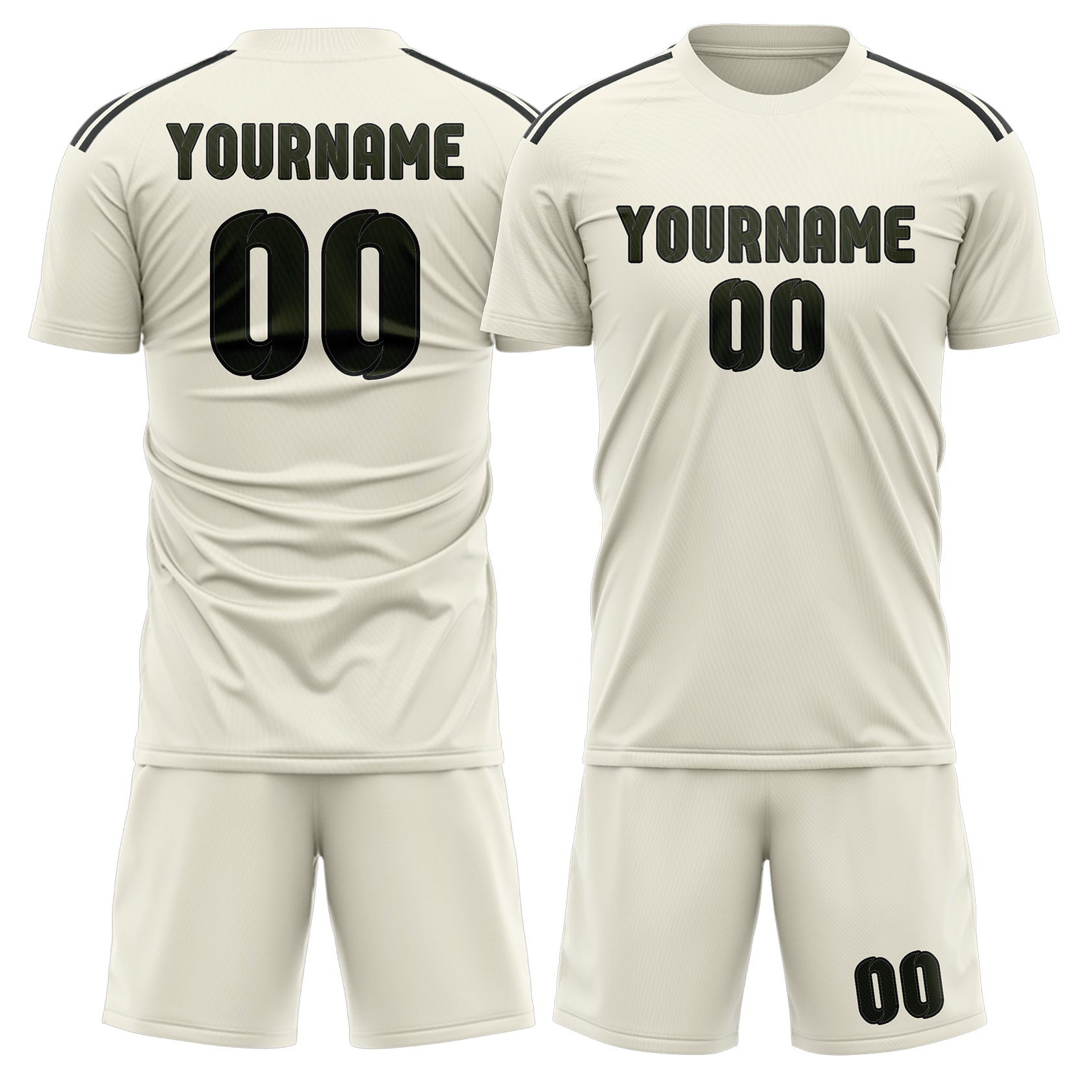 Custom Cream Olive Soccer Set