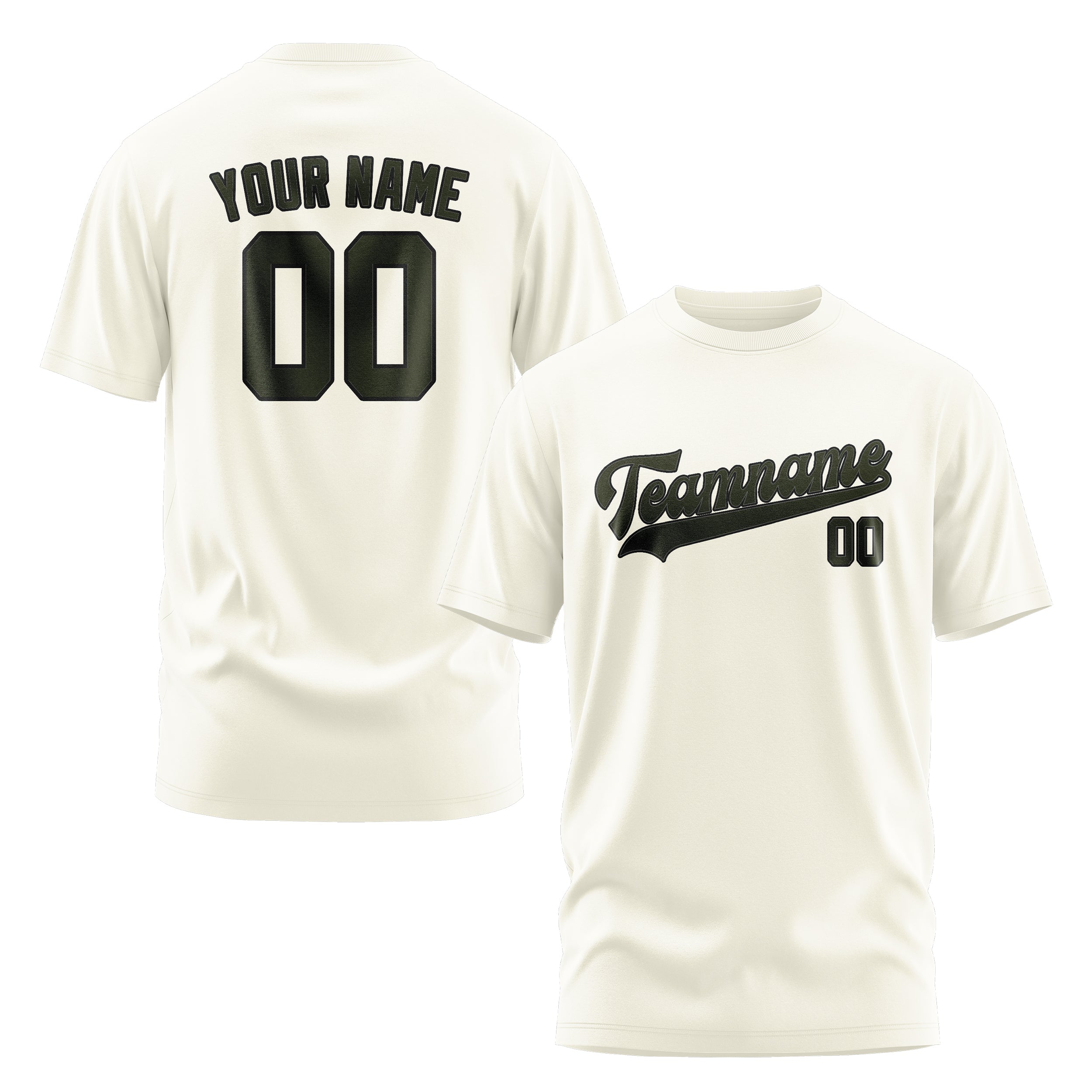 Custom Cream Olive T-Shirt