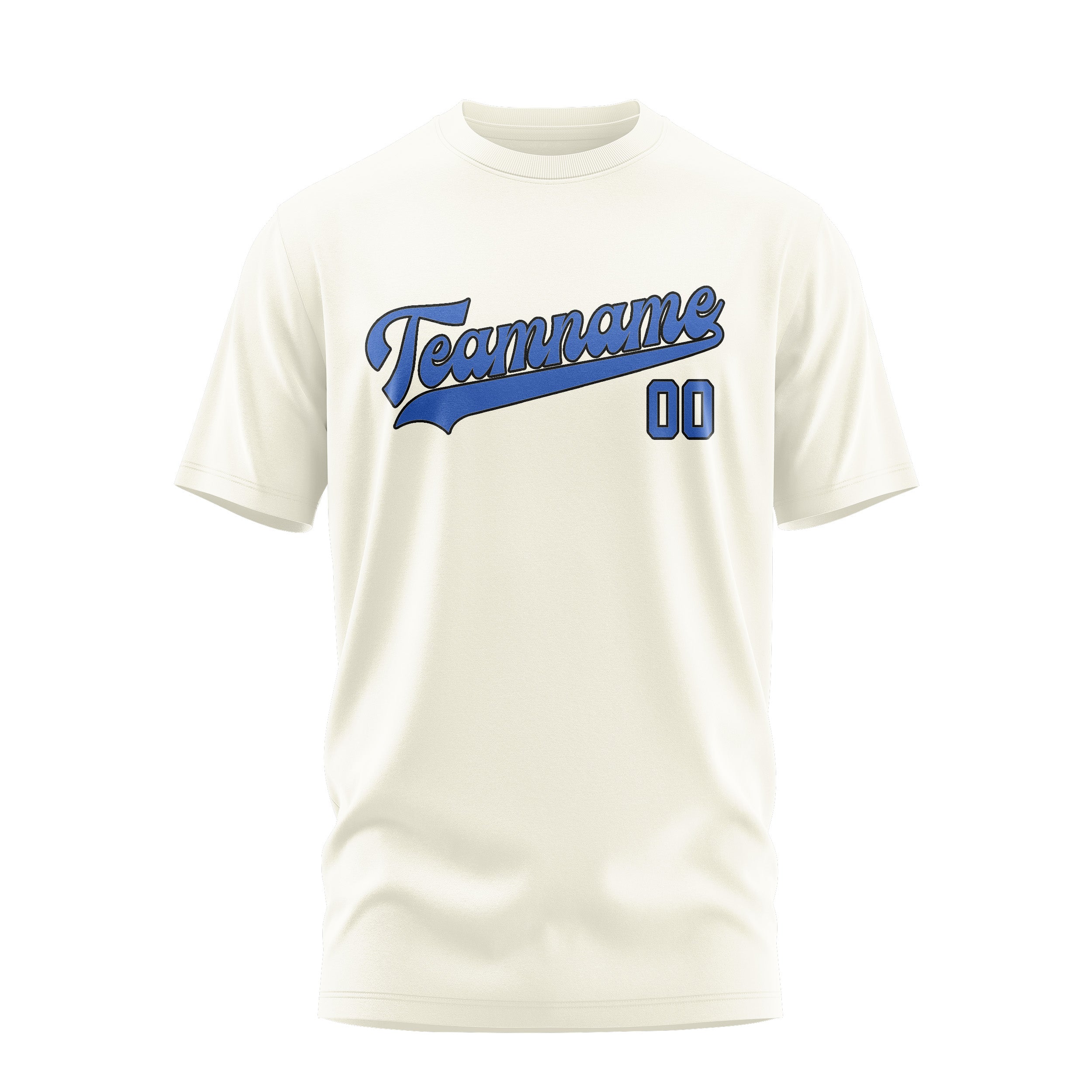 Custom Cream Sky Blue T-Shirt