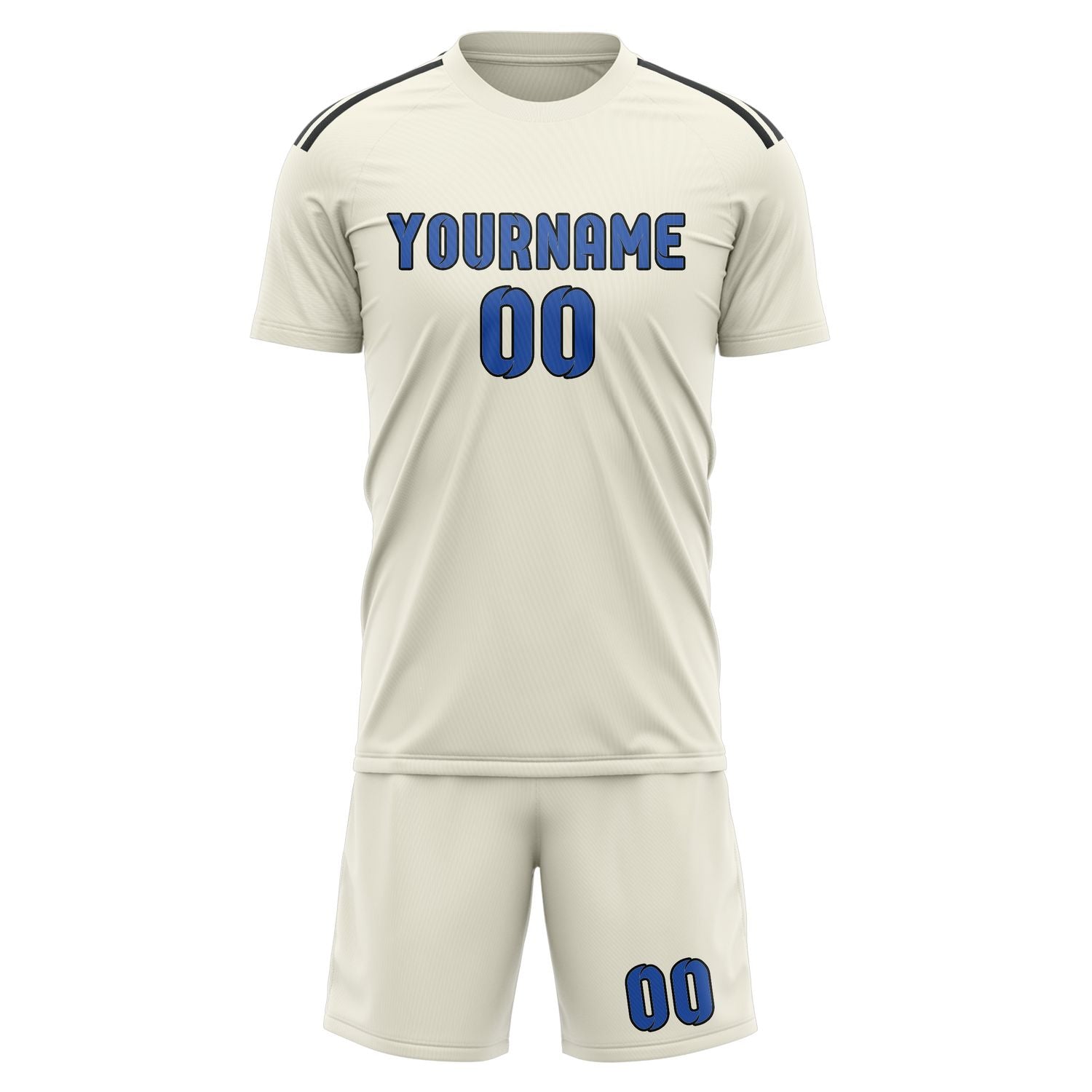 Custom Cream Sky Blue Soccer Set
