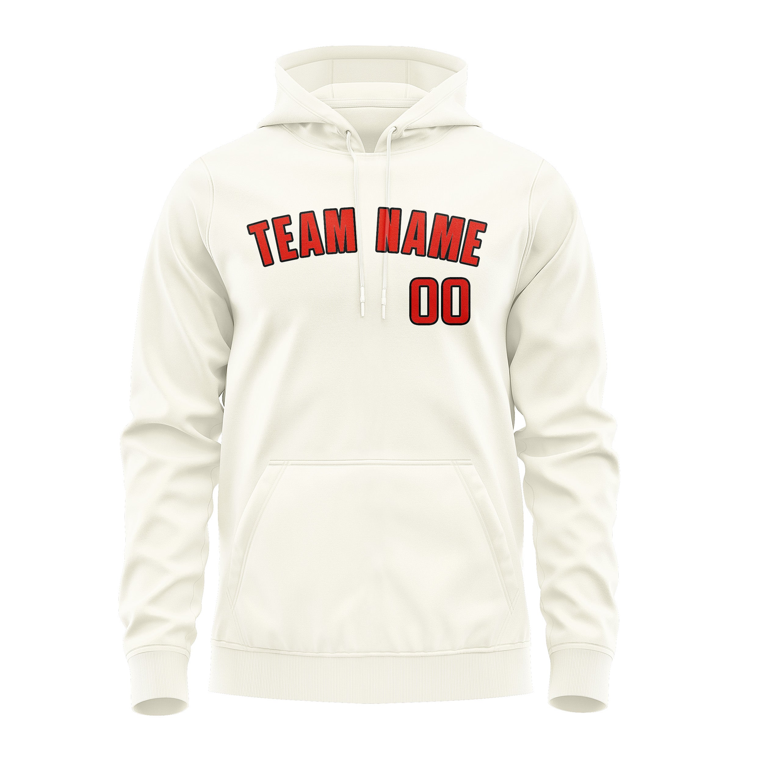 Custom Cream Orange Red Hoodie