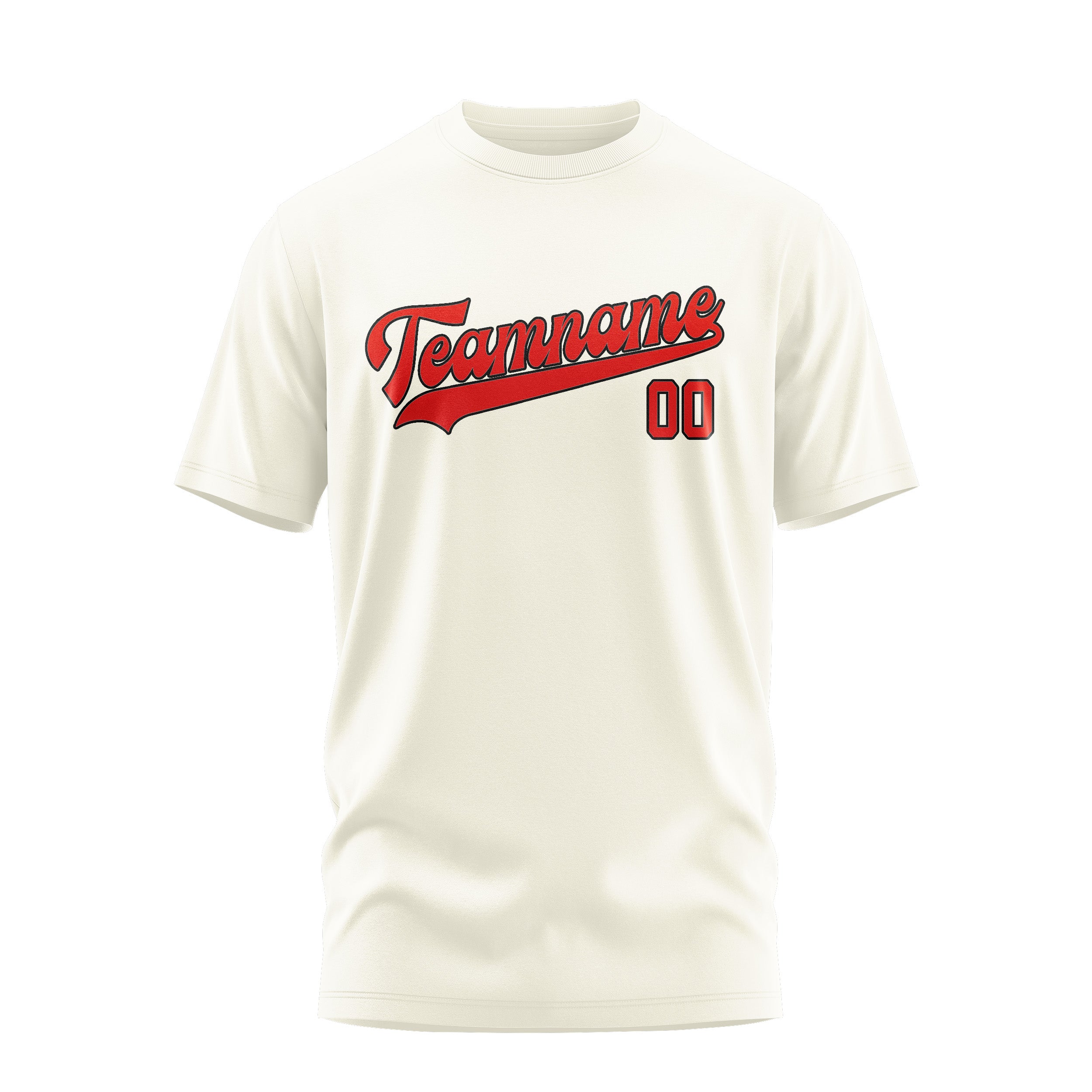 Custom Cream Orange Red T-Shirt