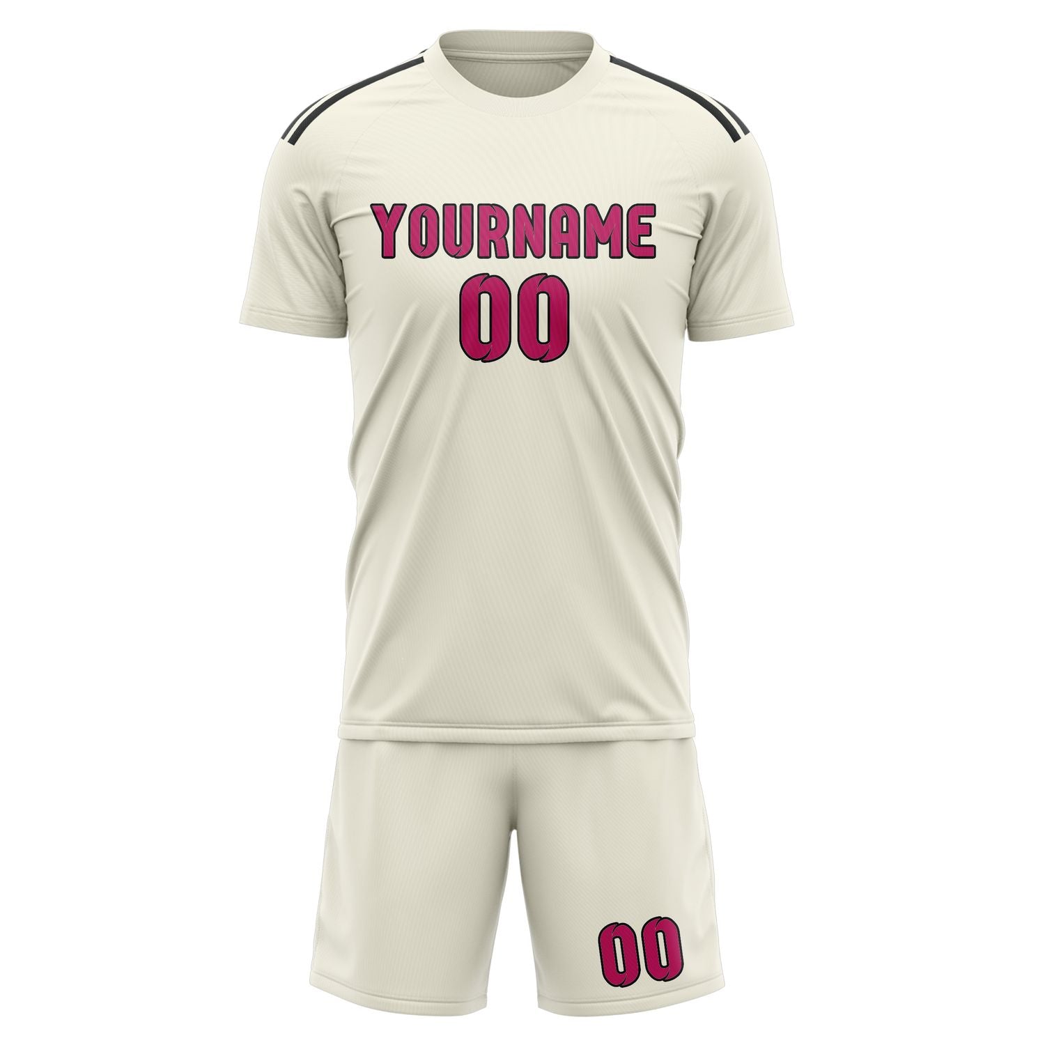 Custom Cream Pink Soccer Set