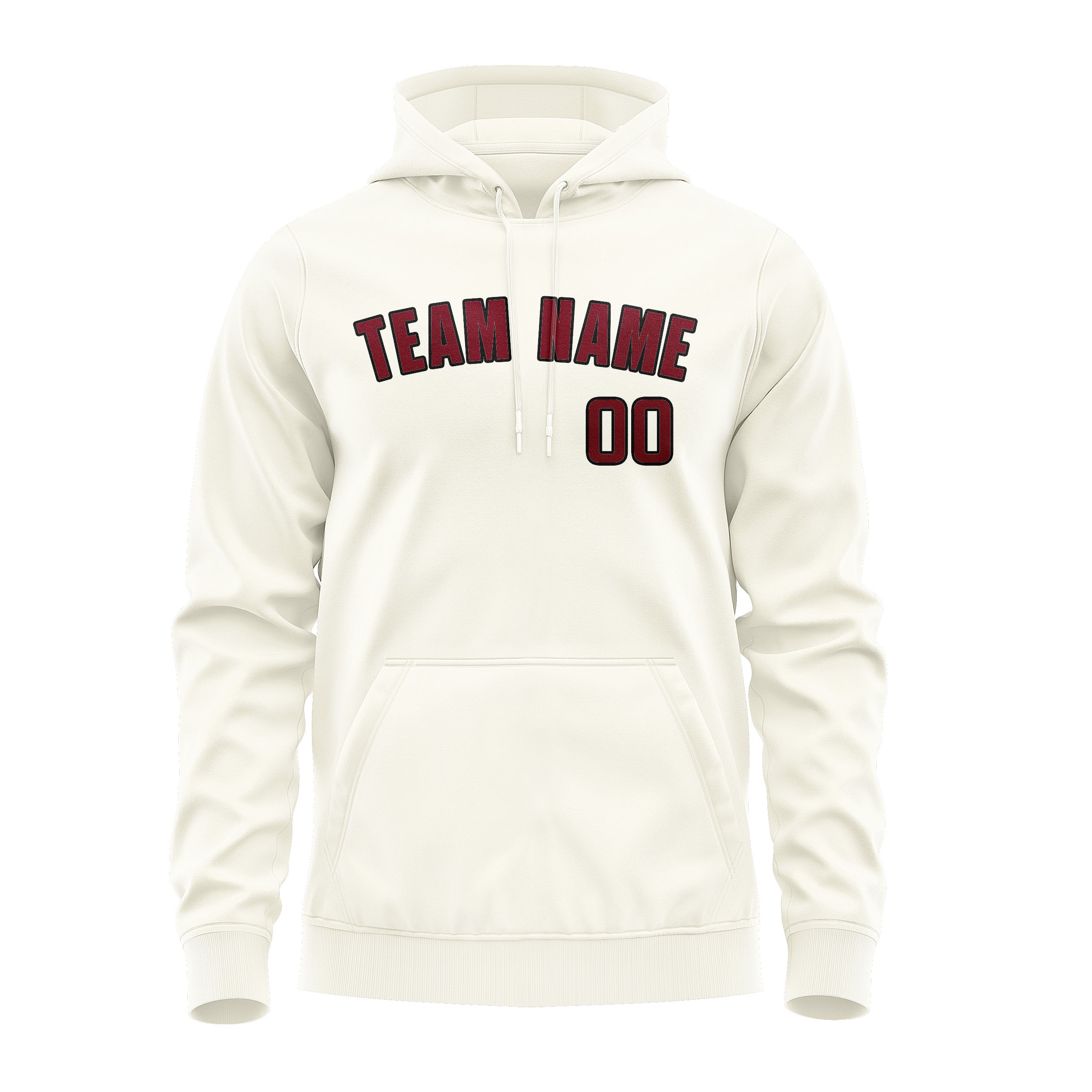 Custom Cream Crimson Red Hoodie