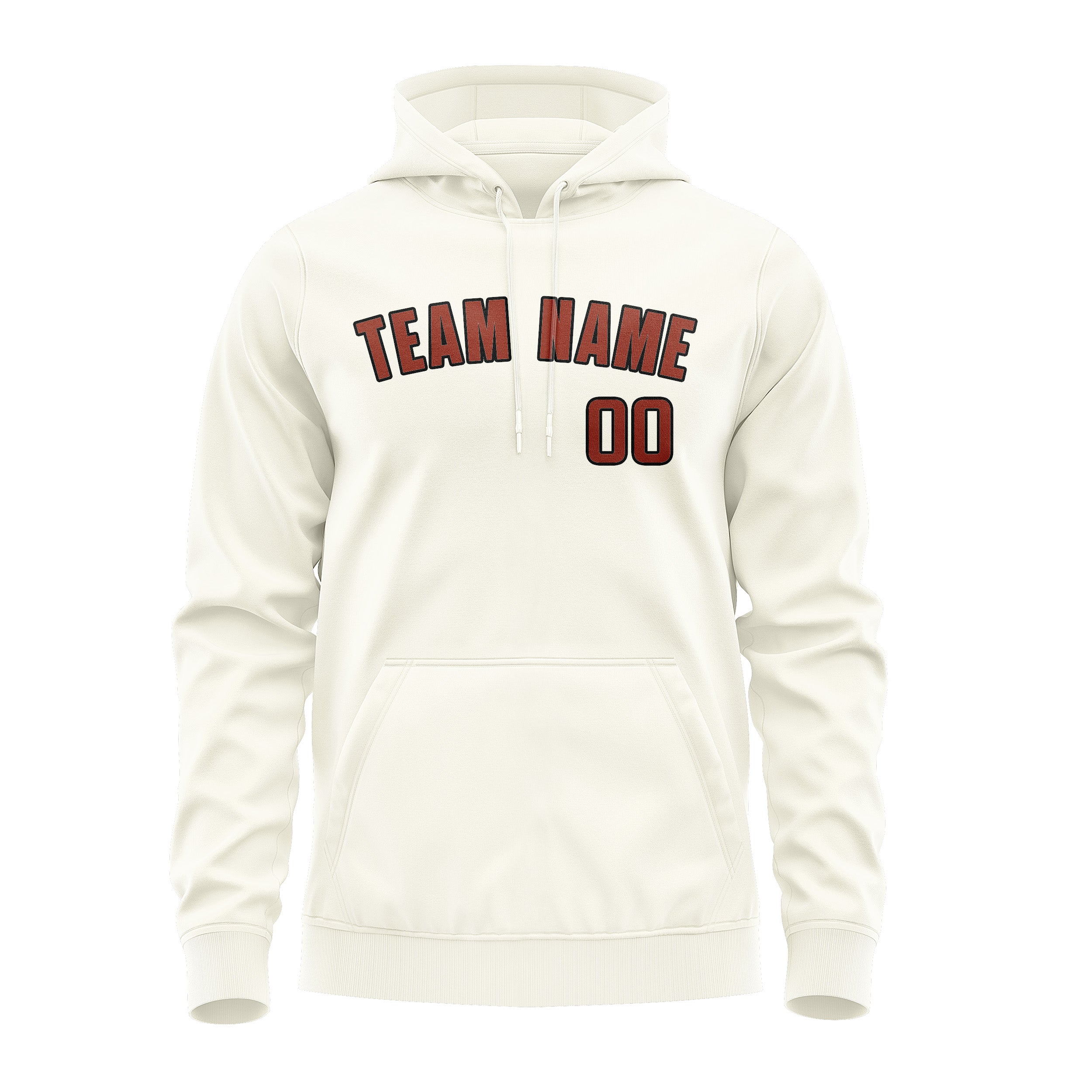 Custom Cream Coral Red Hoodie