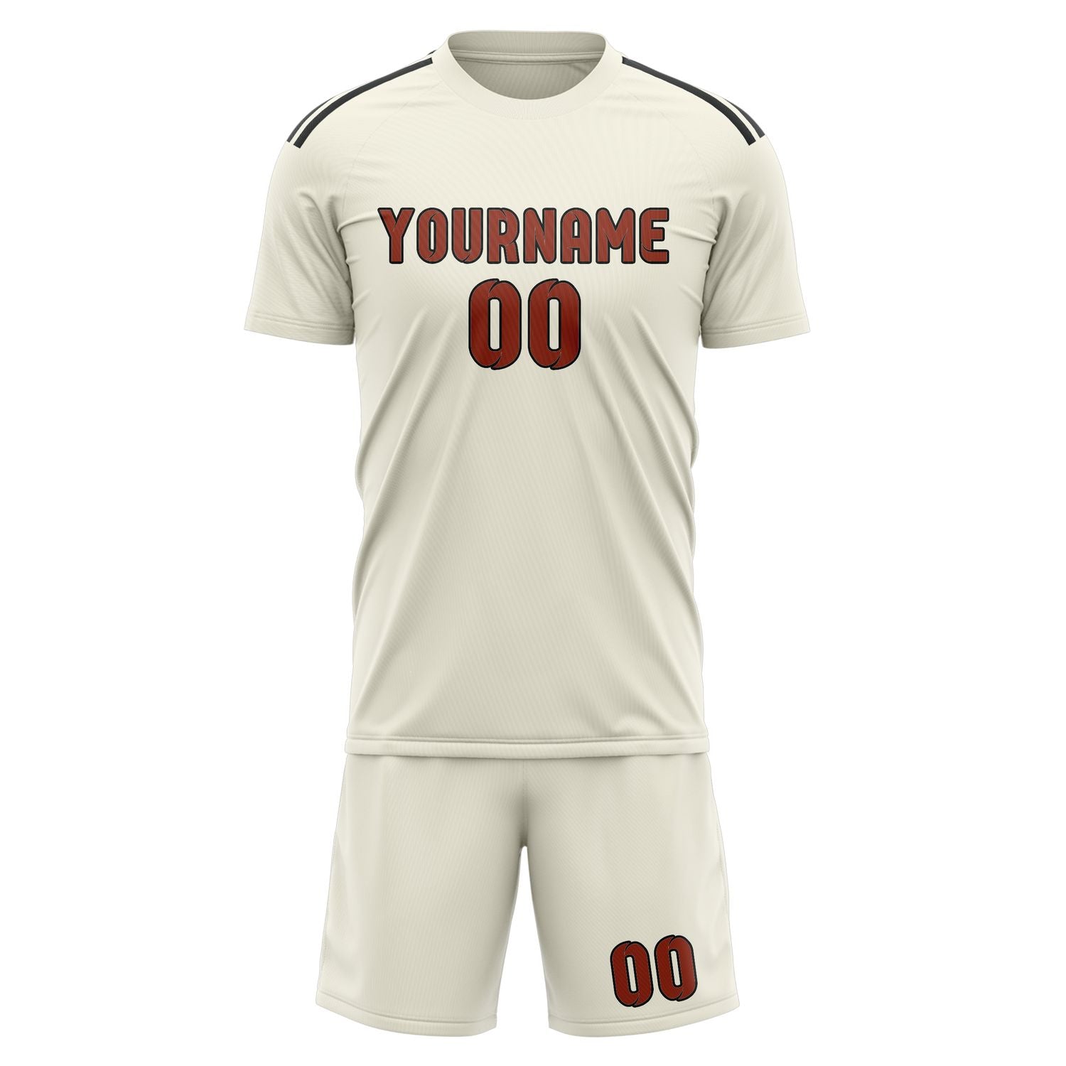 Custom Cream Coral Red Soccer Set