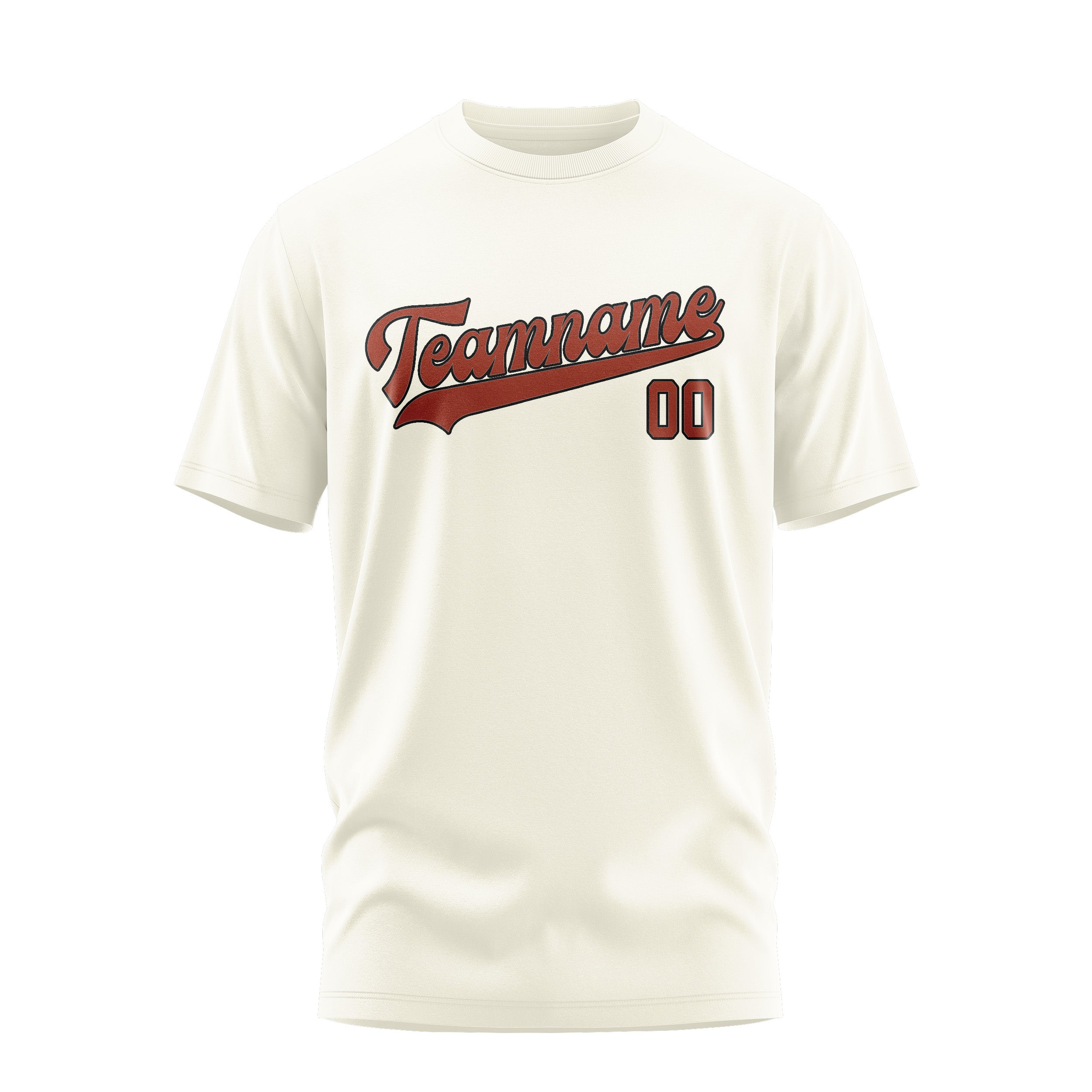 Custom Cream Coral Red T-Shirt