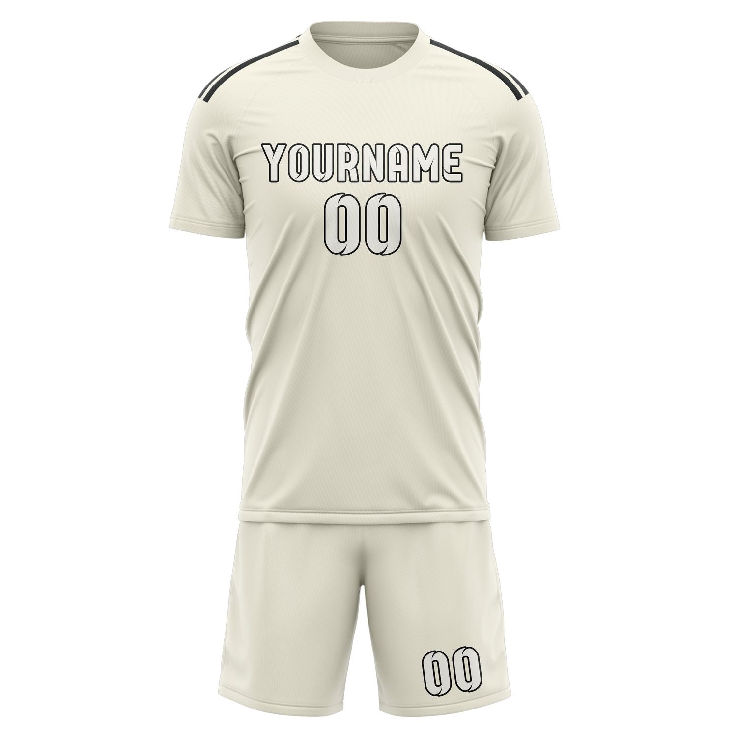 Custom Cream White Soccer Set