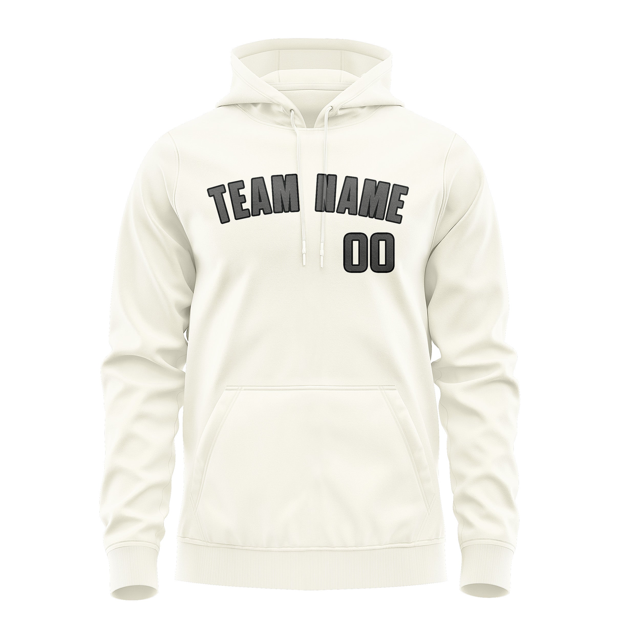 Custom Cream Dark Grey Hoodie