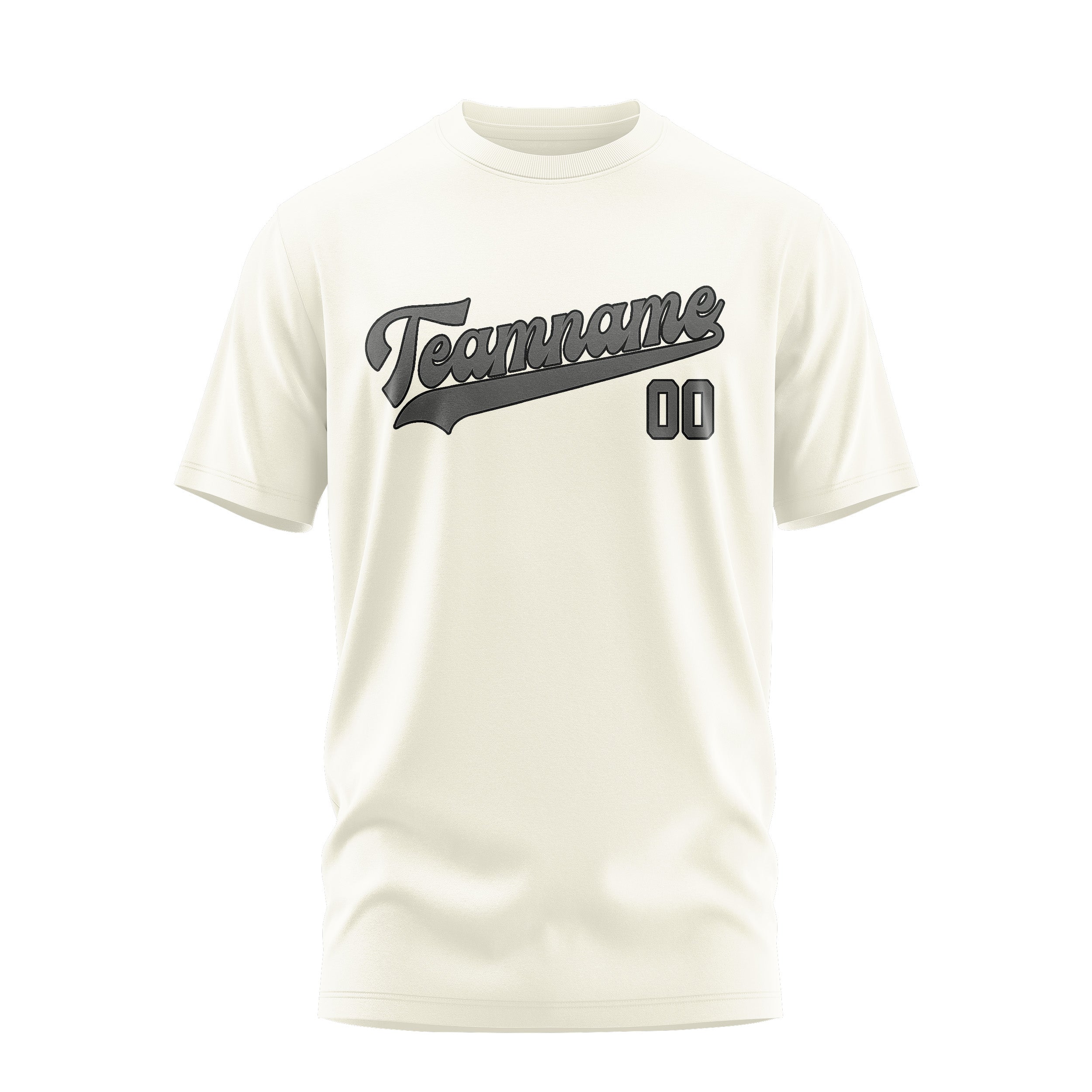 Custom Cream Dark Grey T-Shirt