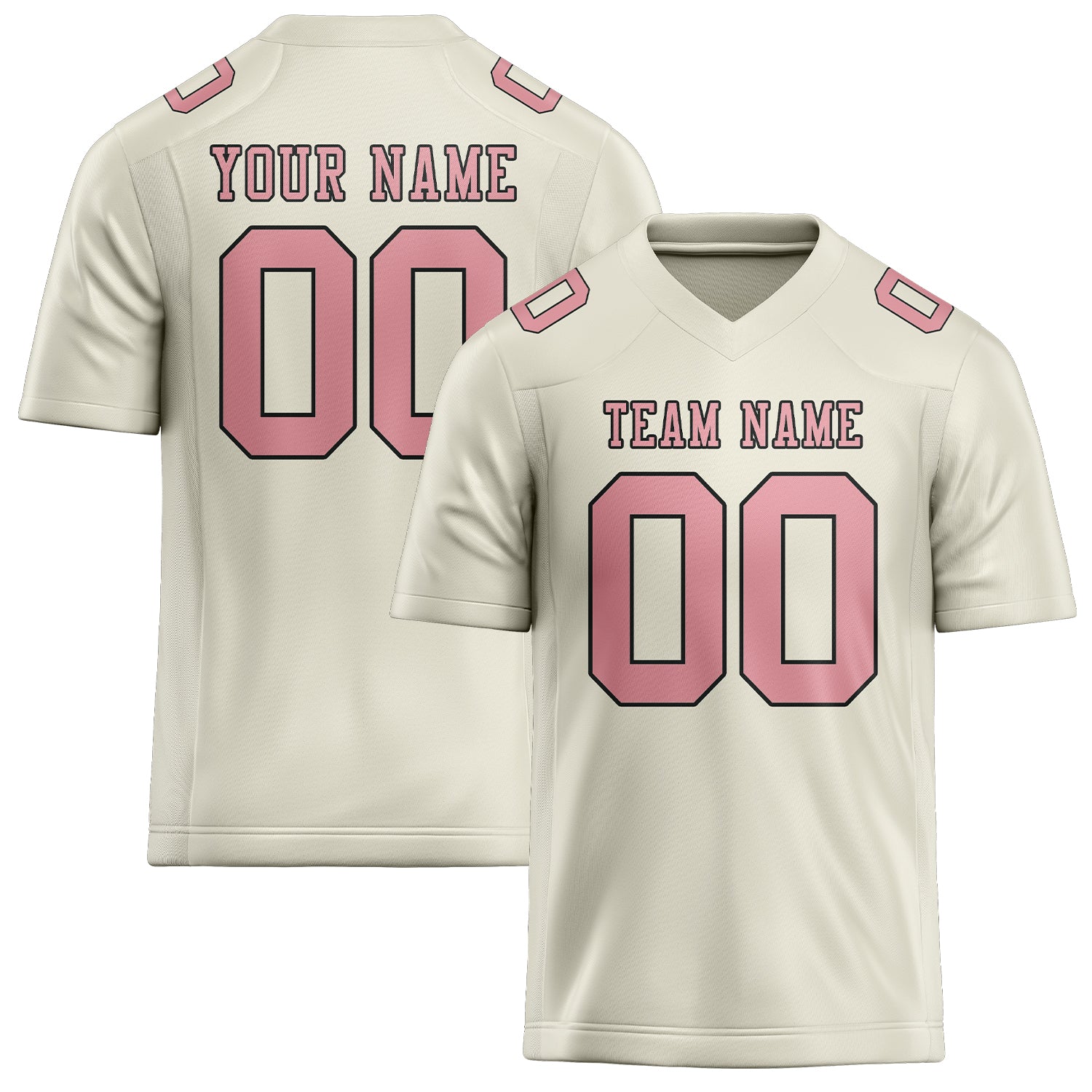 Custom Cream Light Pink Football Jersey