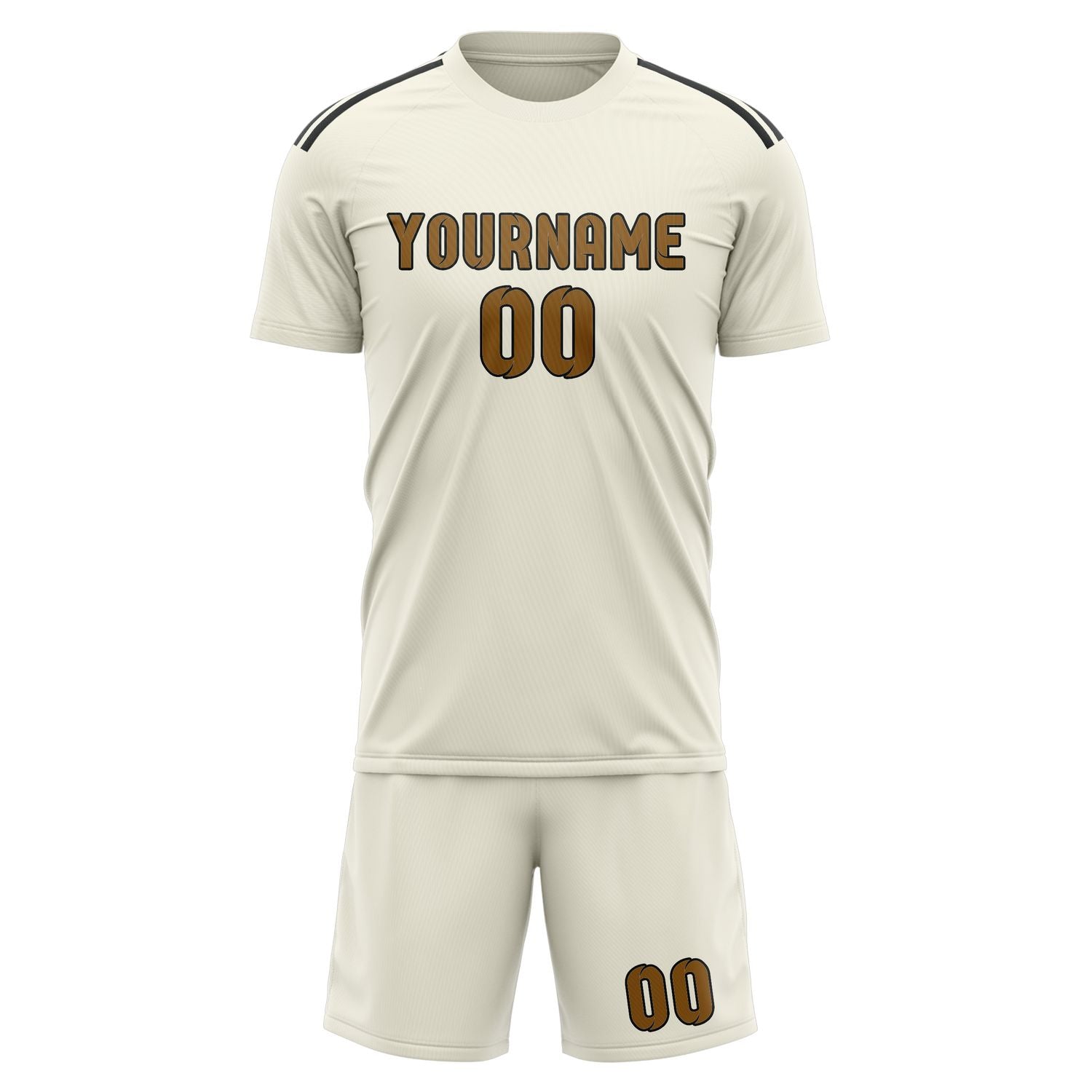 Custom Cream Khaki Soccer Set
