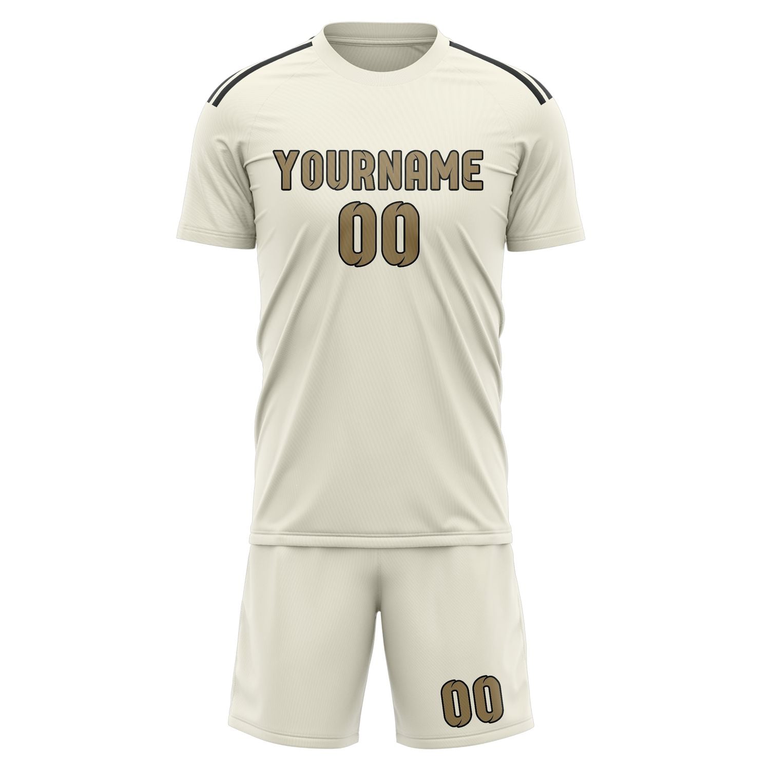 Custom Cream Light Khaki Soccer Set