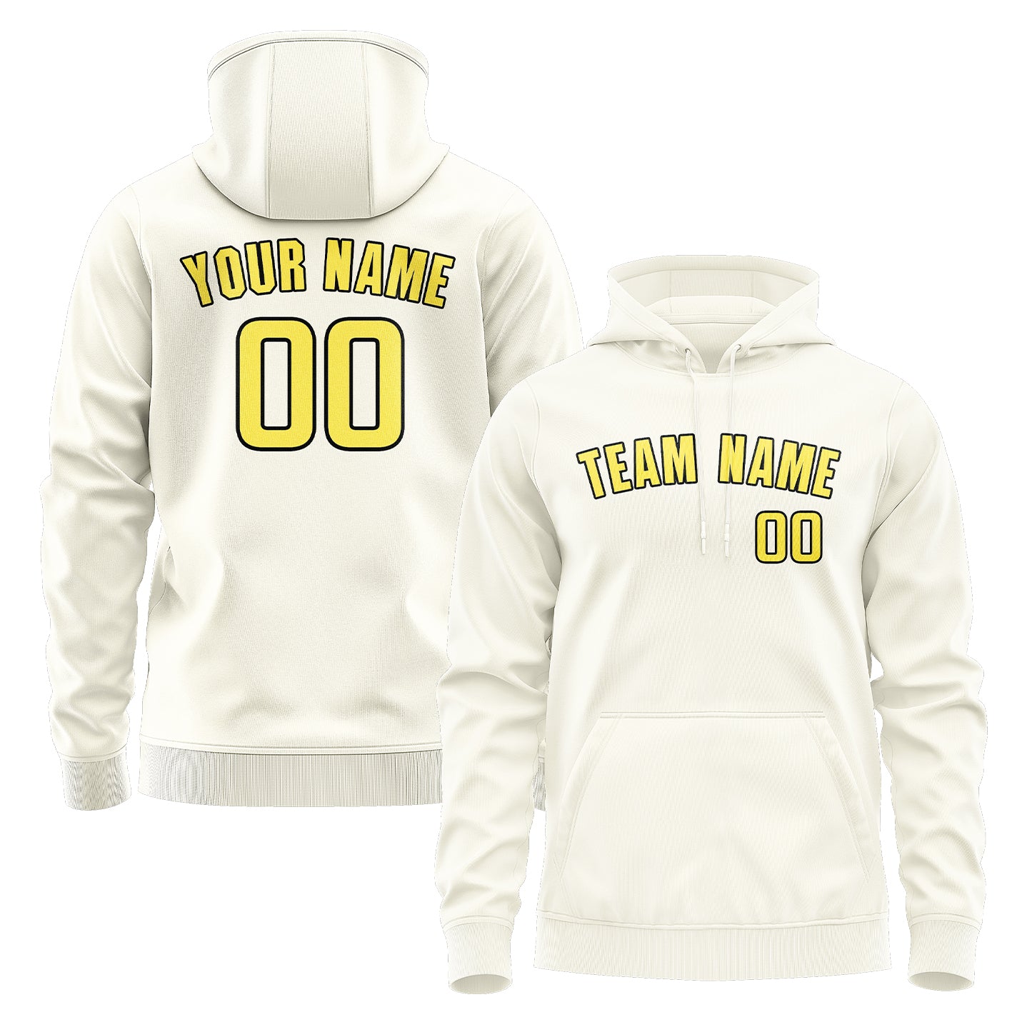 Custom Cream Light Yellow Hoodie