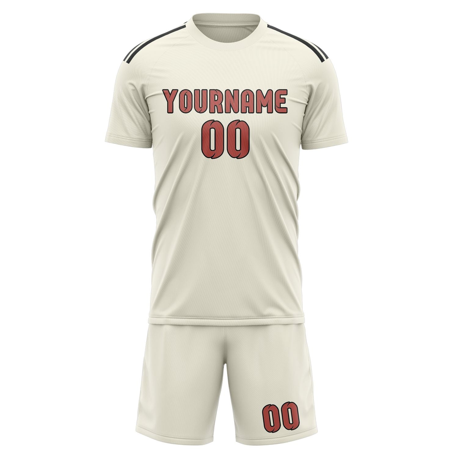 Custom Cream Copper Rose Soccer Set