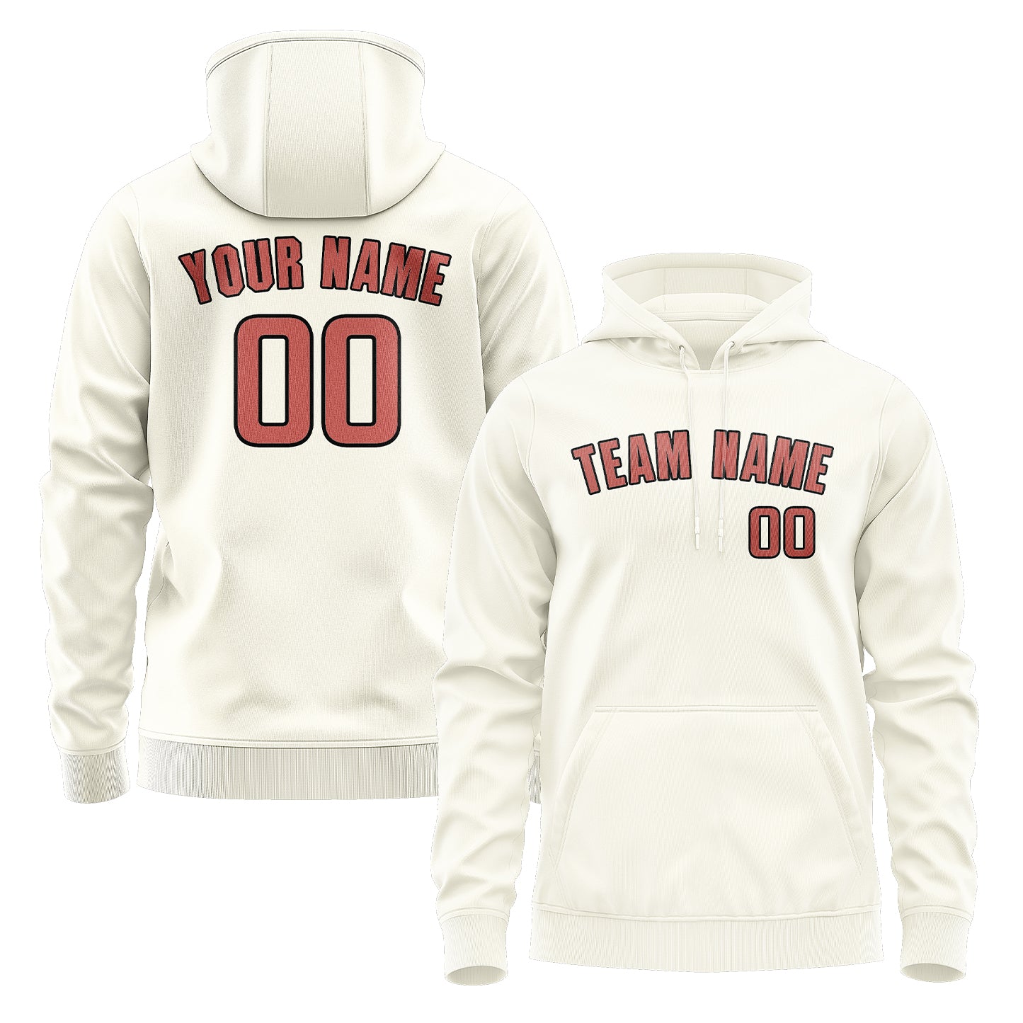 Custom Cream Copper Rose Hoodie