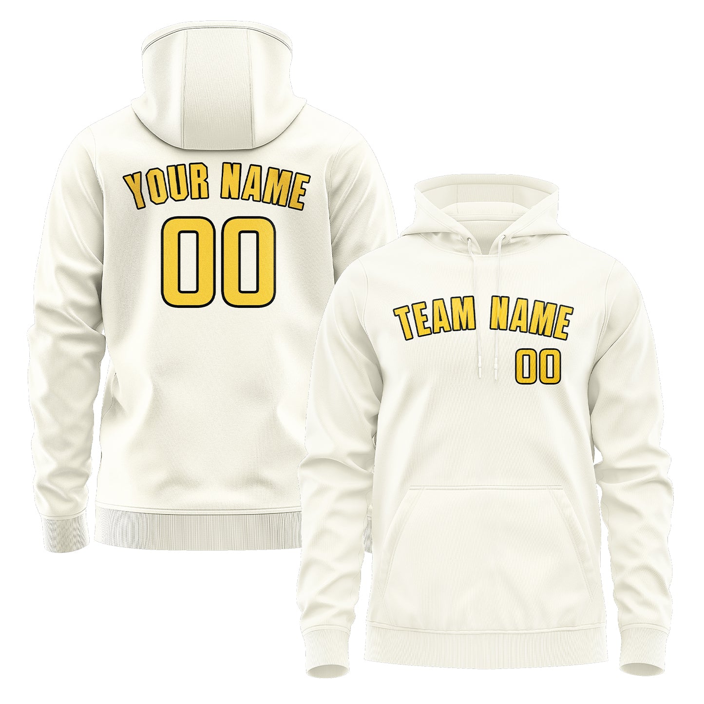 Custom Cream Gold Hoodie