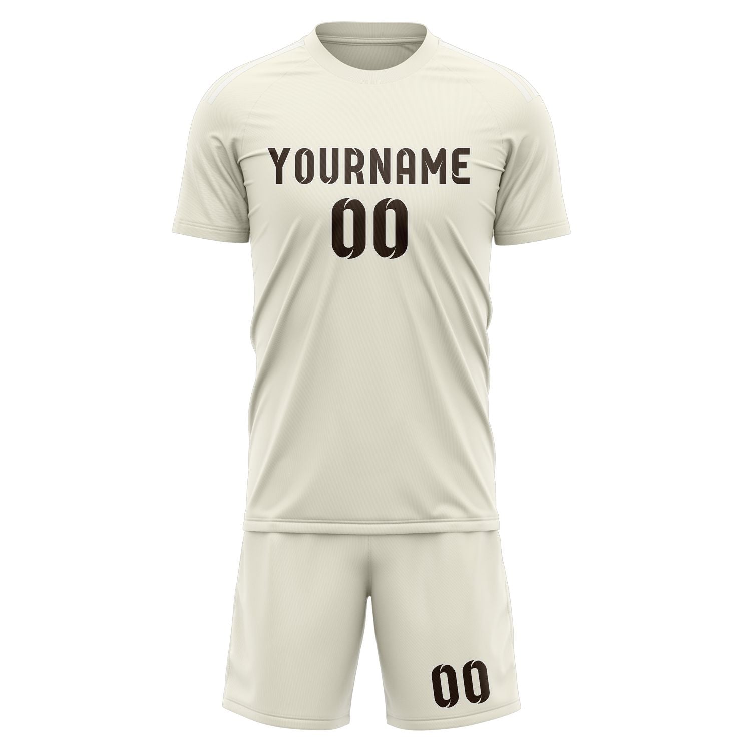 Custom Cream Brown Soccer Set