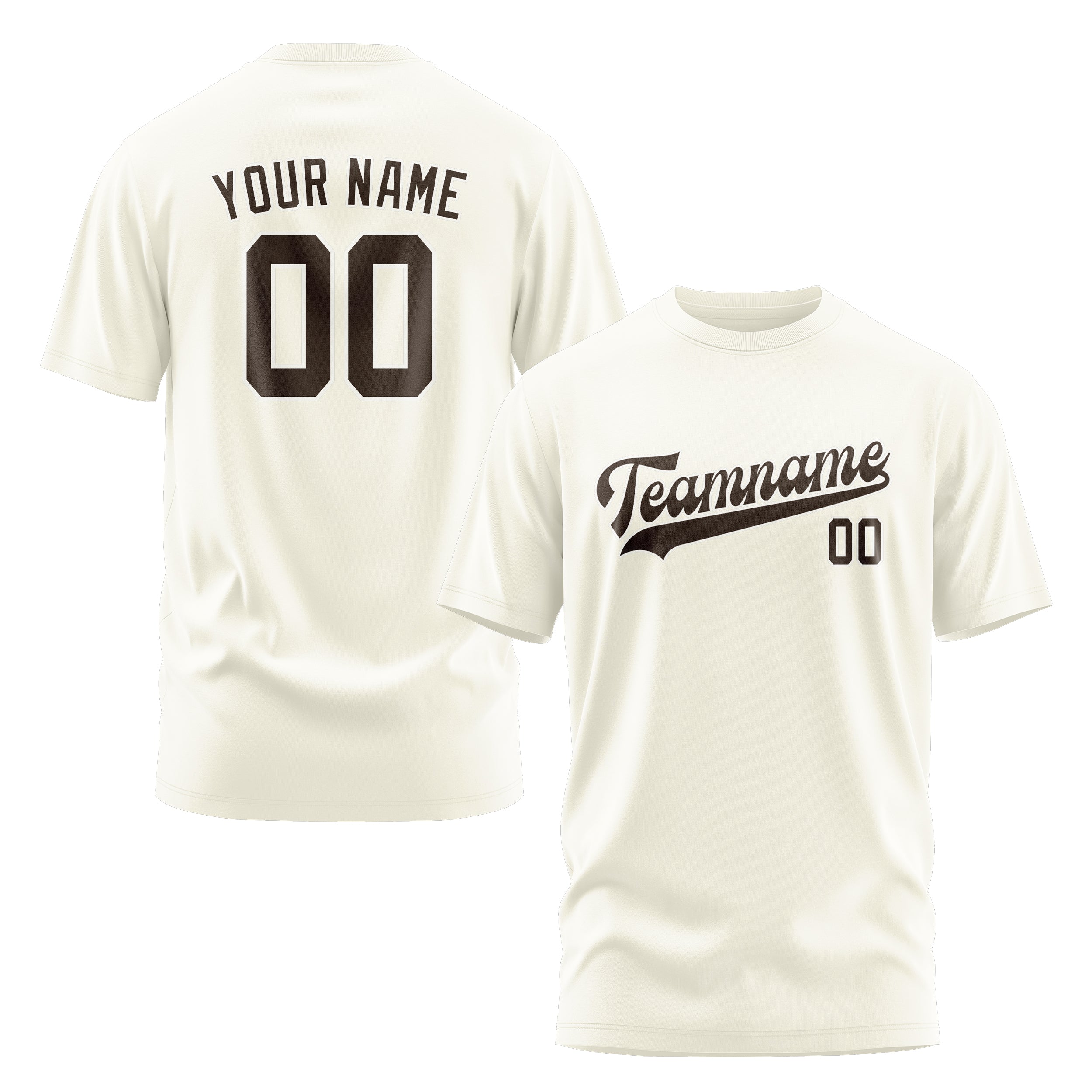 Custom Cream Brown T-Shirt