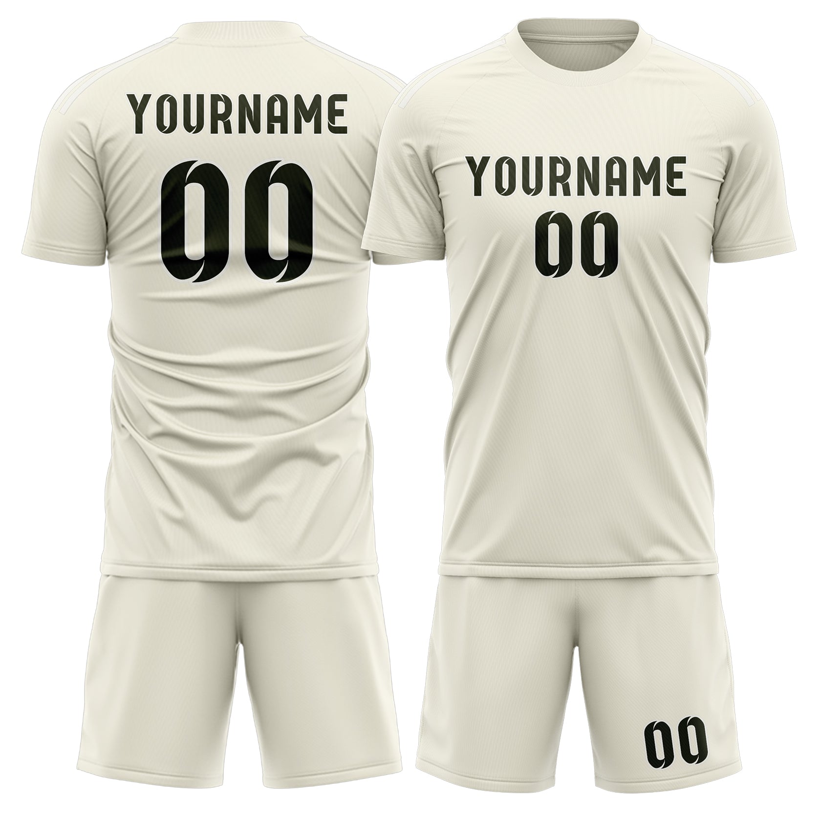 Custom Cream Olive Soccer Set