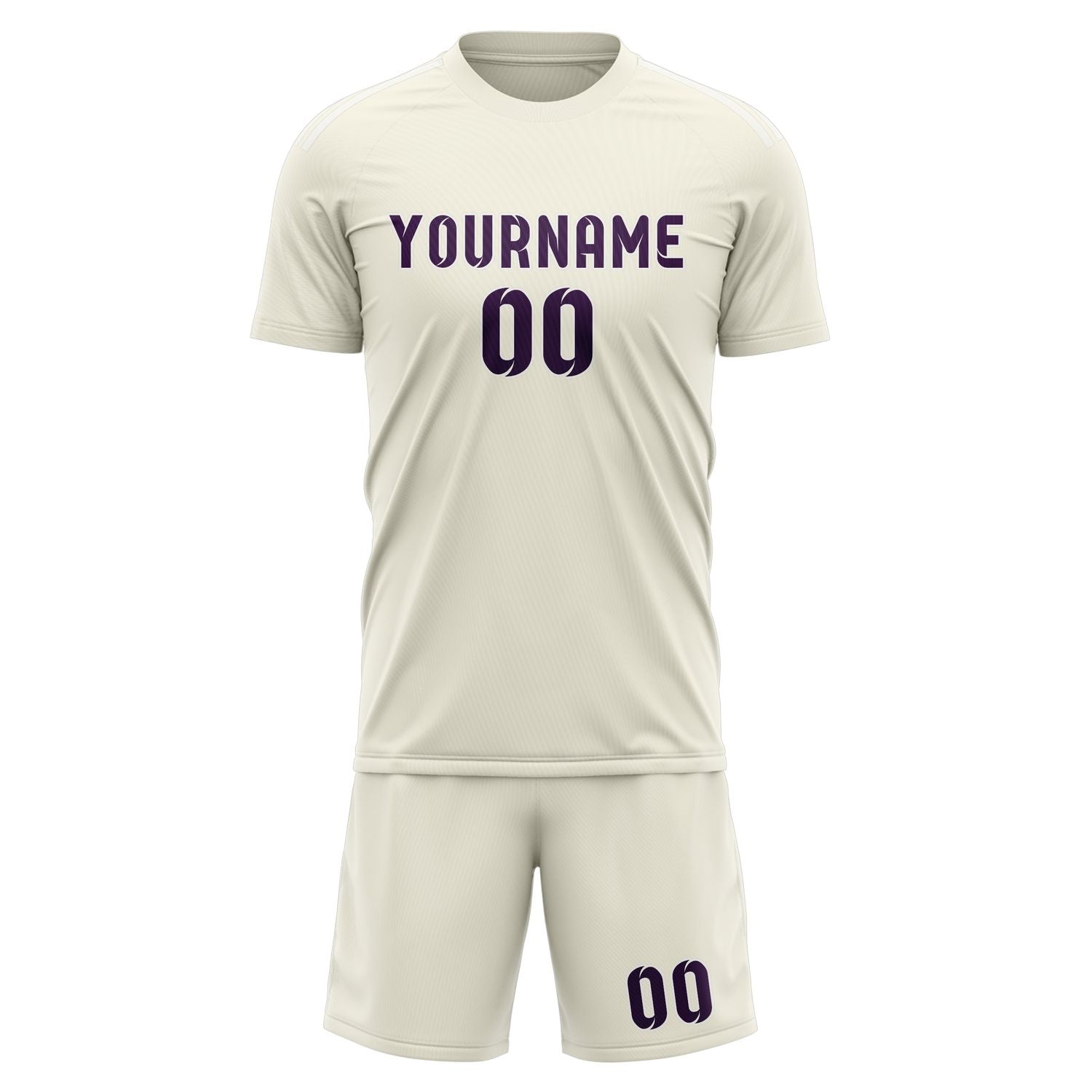 Custom Cream Purple Soccer Set