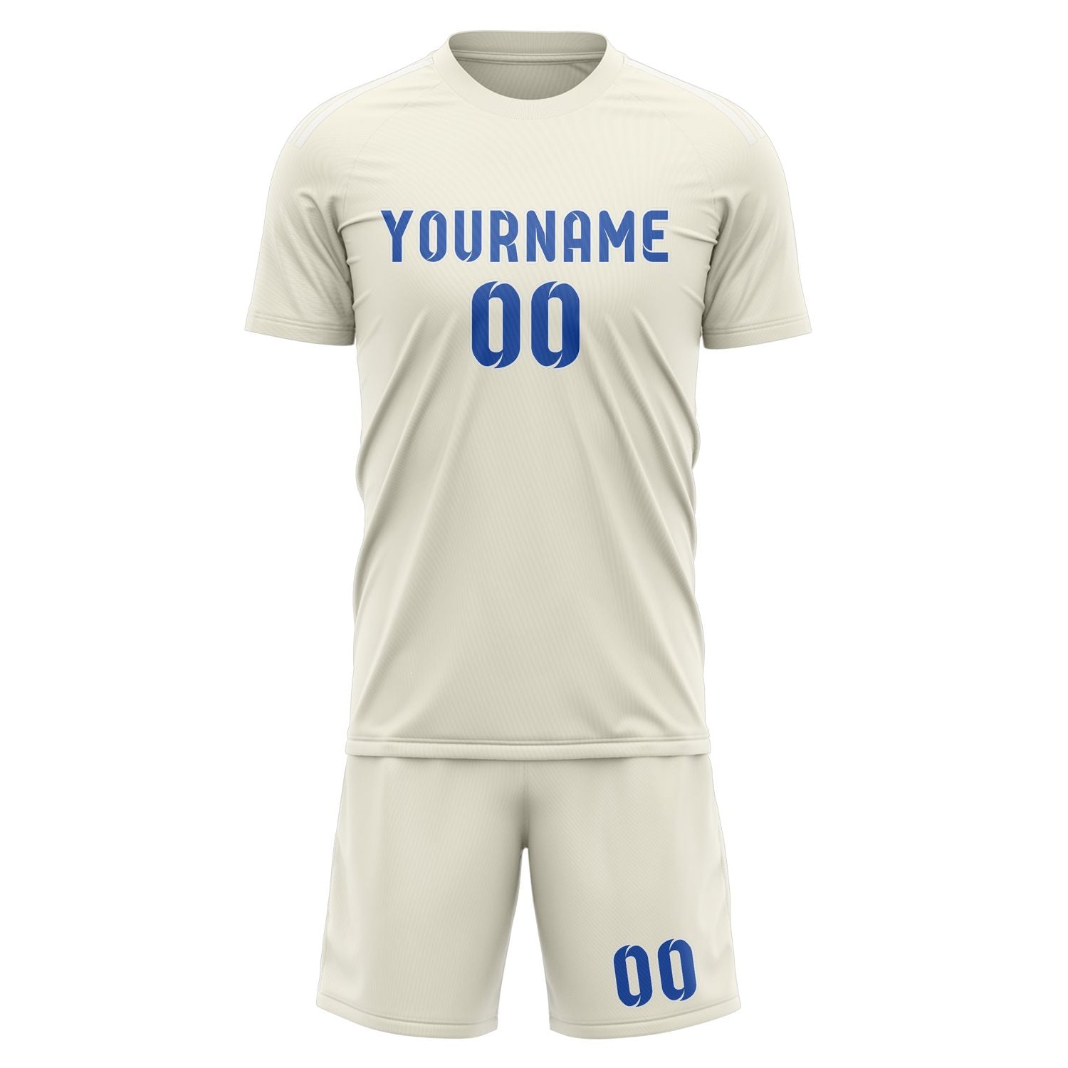 Custom Cream Sky Blue Soccer Set