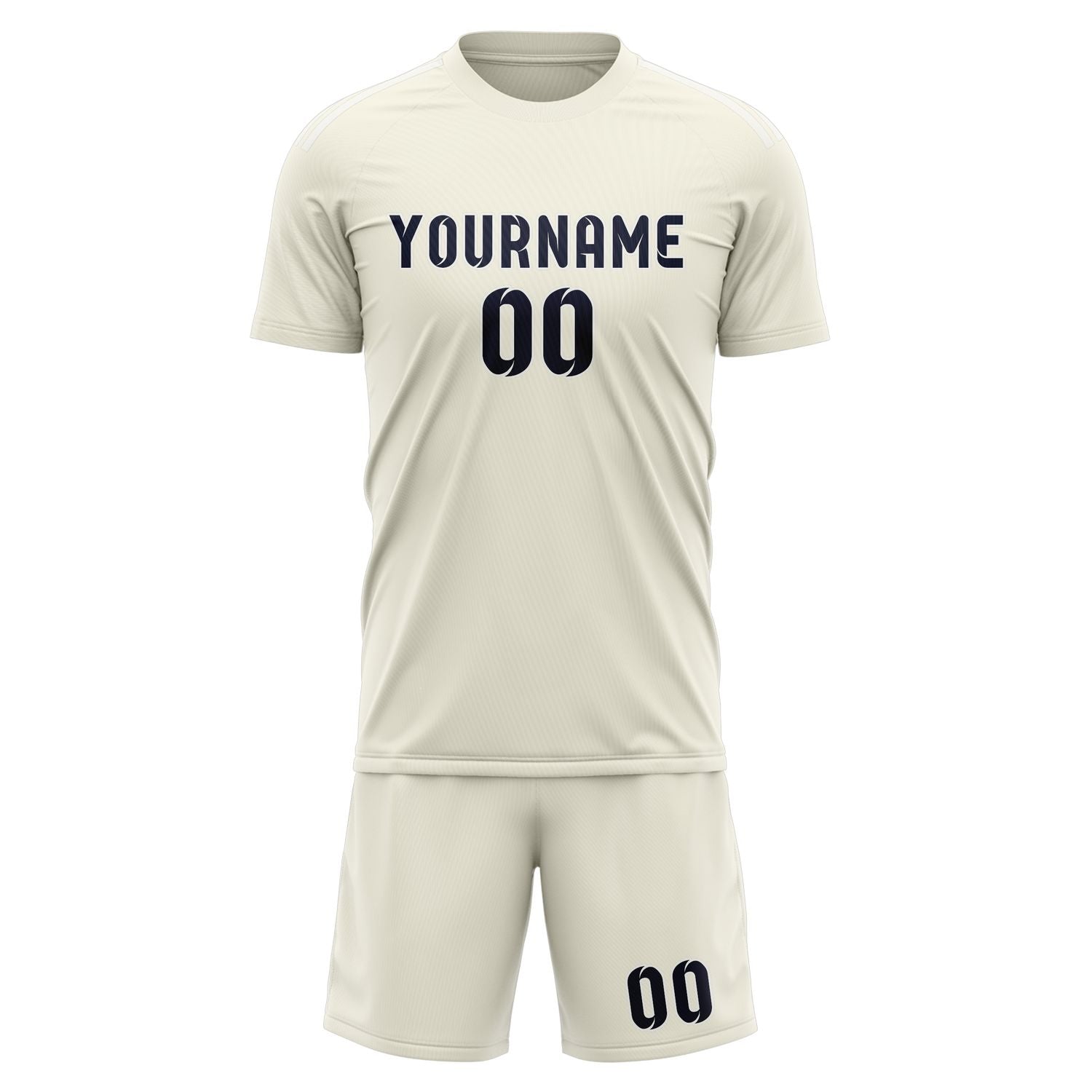 Custom Cream Navy Soccer Set