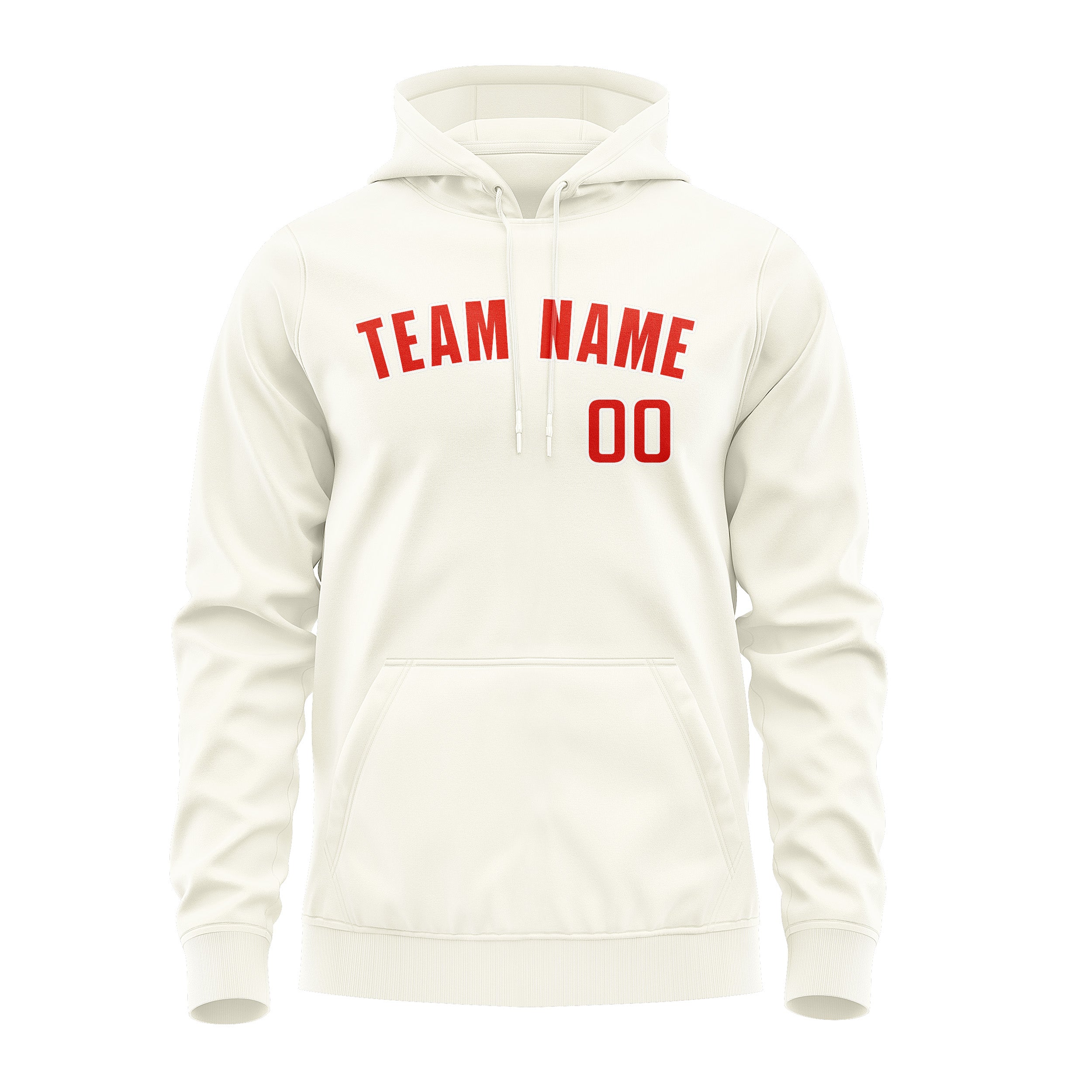 Custom Cream Orange Red Hoodie