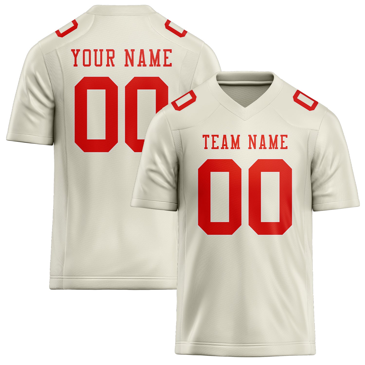 Custom Cream Orange Red Football Jersey
