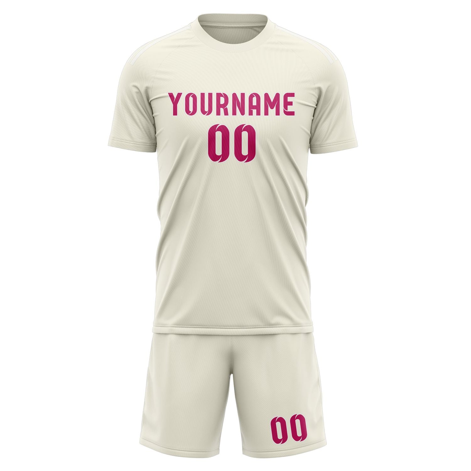 Custom Cream Pink Soccer Set