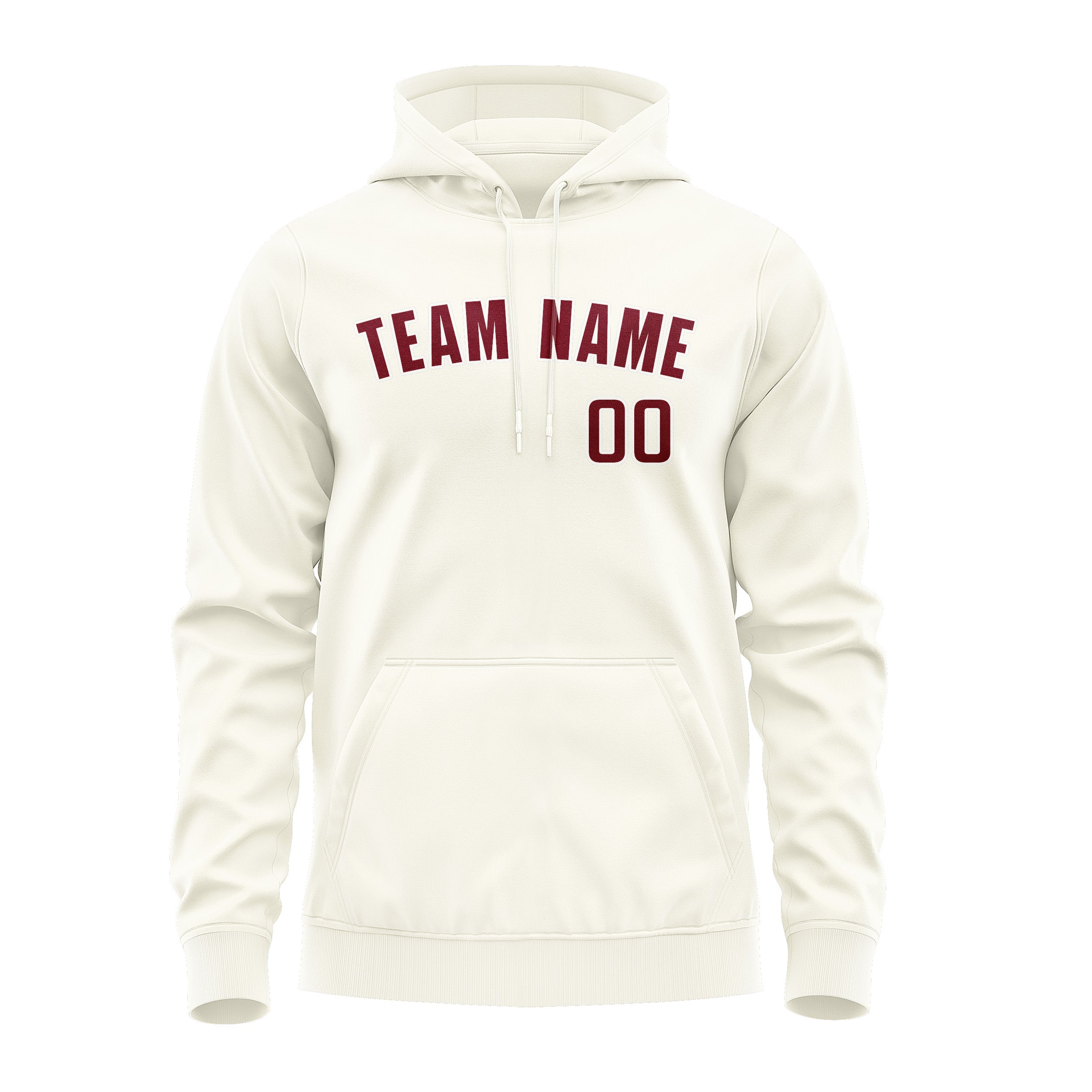 Custom Cream Crimson Red Hoodie