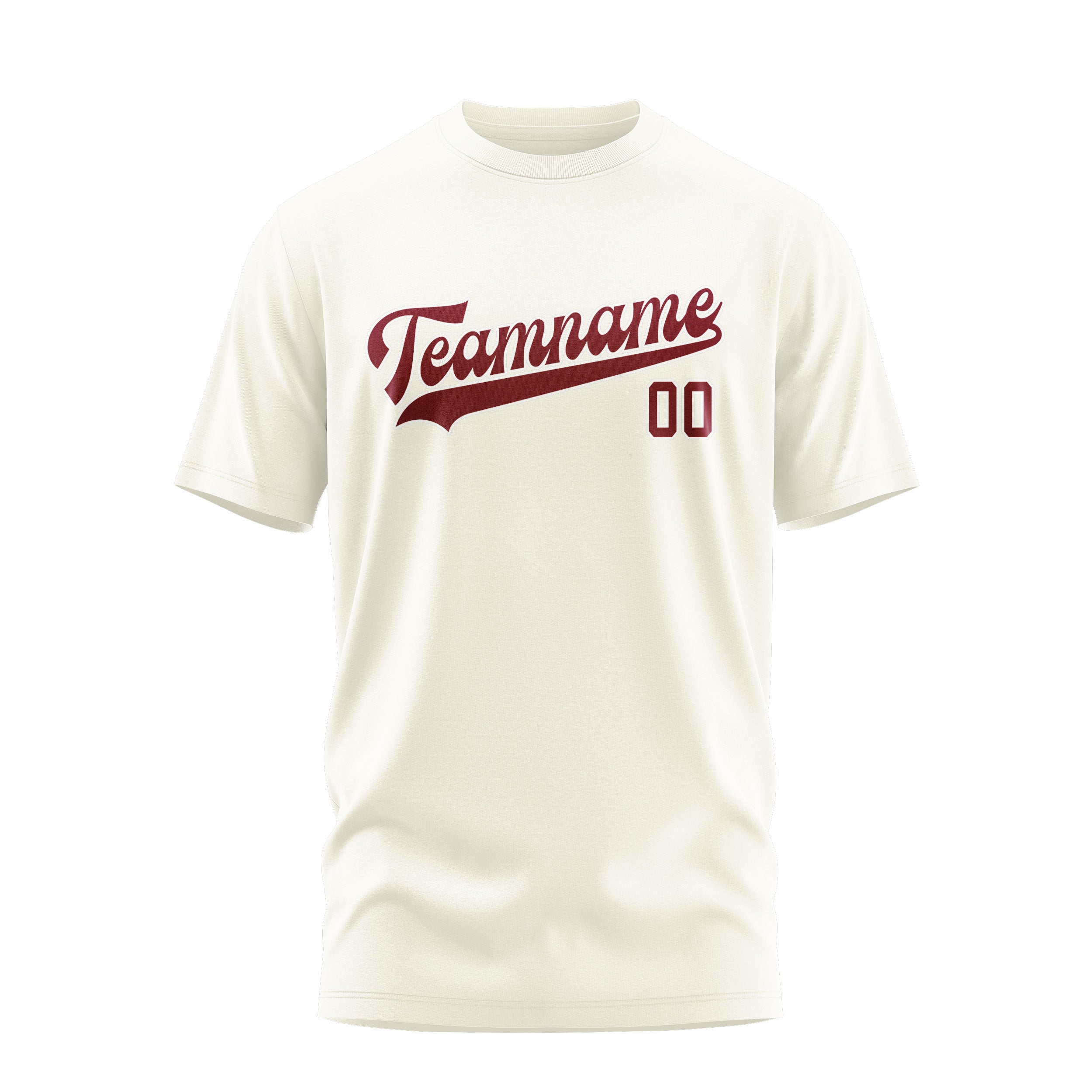 Custom Cream Crimson Red T-Shirt
